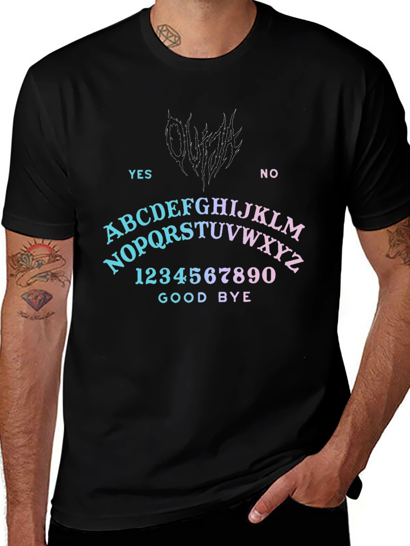 Variant 24 of Ouija Board Style Graphic Print T-Shirt