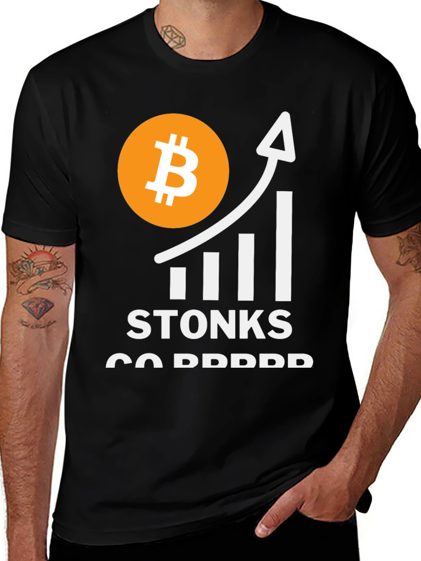 Bitcoin Stonks Go Brrr Crypto T-Shirt