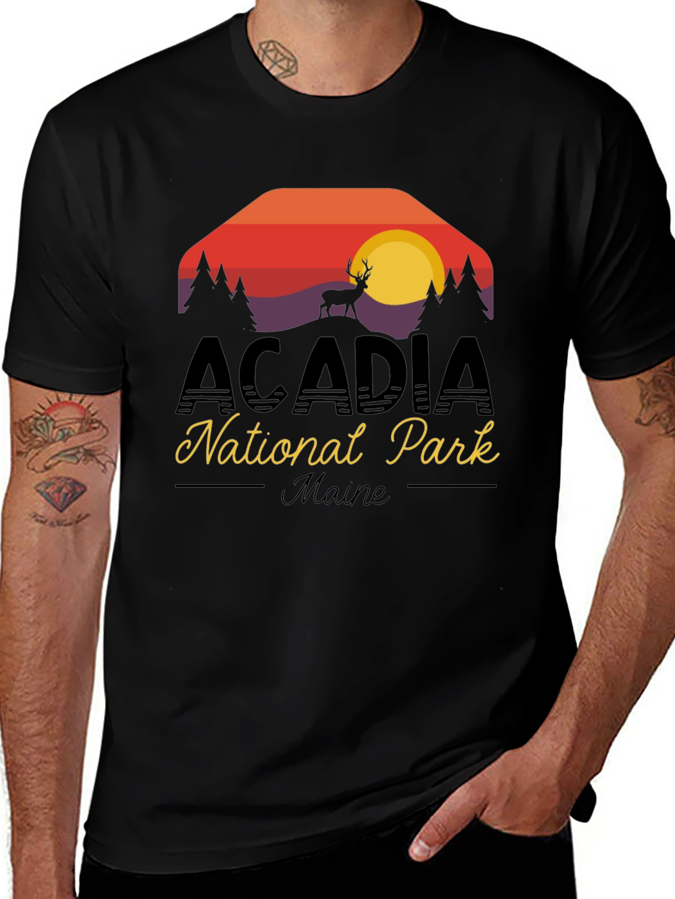 Acadia National Park Black T-Shirt