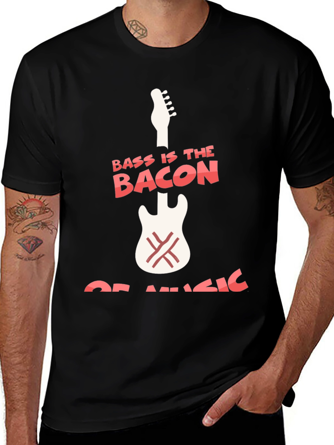 Variant 9 of Bass Is The Bacon Of Music Graphic T-Shirt