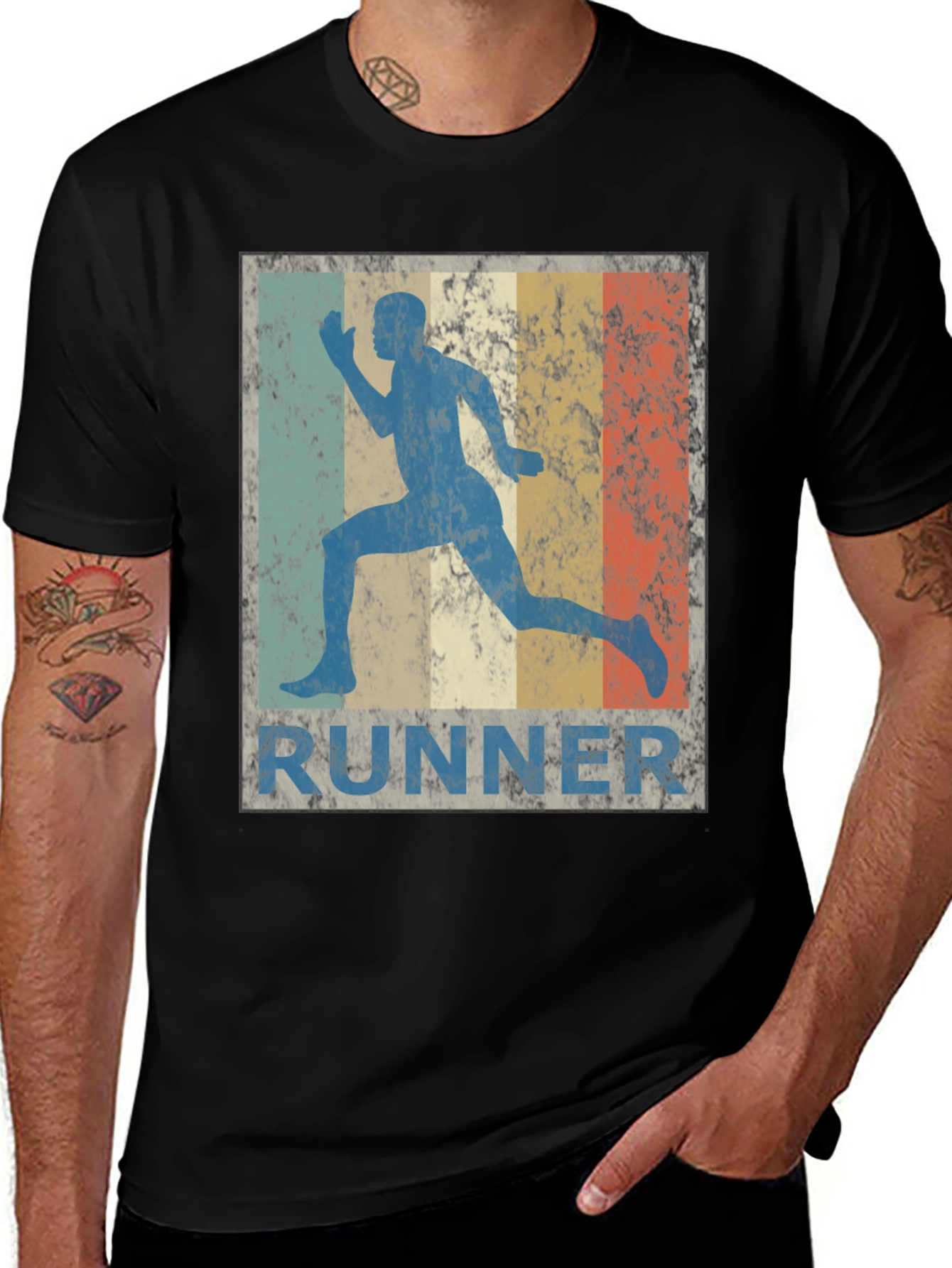 Variant 14 of Retro Runner Graphic T-Shirt - Vintage Style Running Tee
