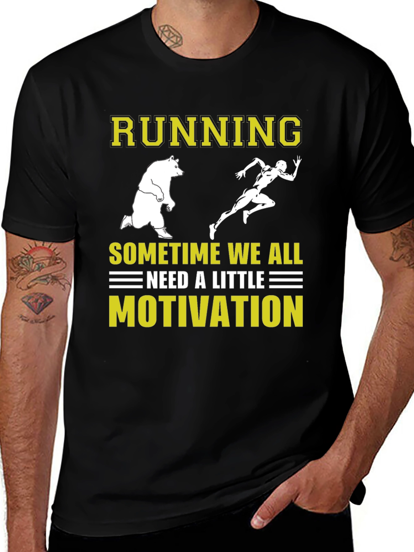Variant 19 of Running Motivation T-Shirt - Bear Chasing Runner