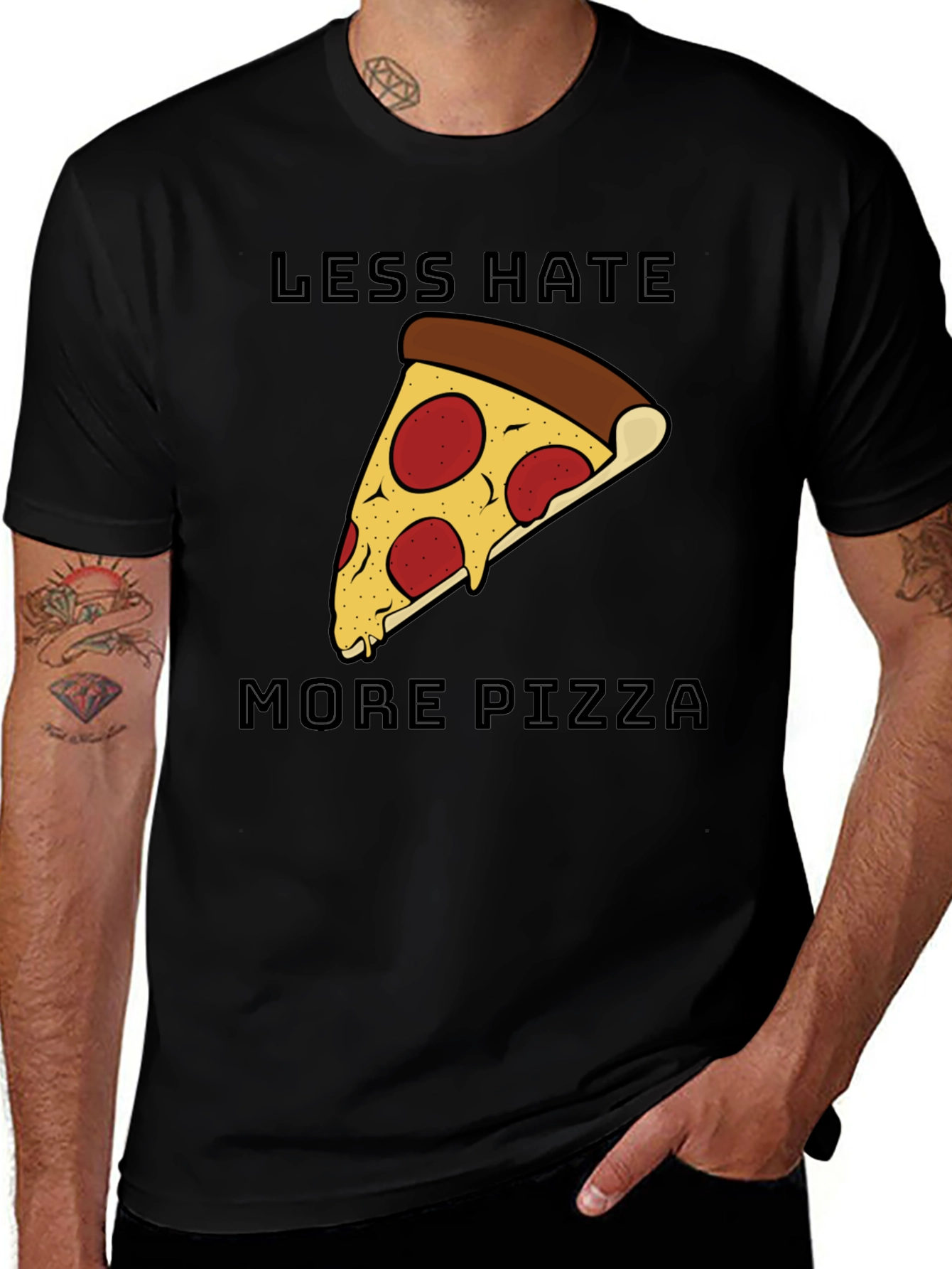 Variant 6 of Less Hate More Pizza Graphic T-Shirt
