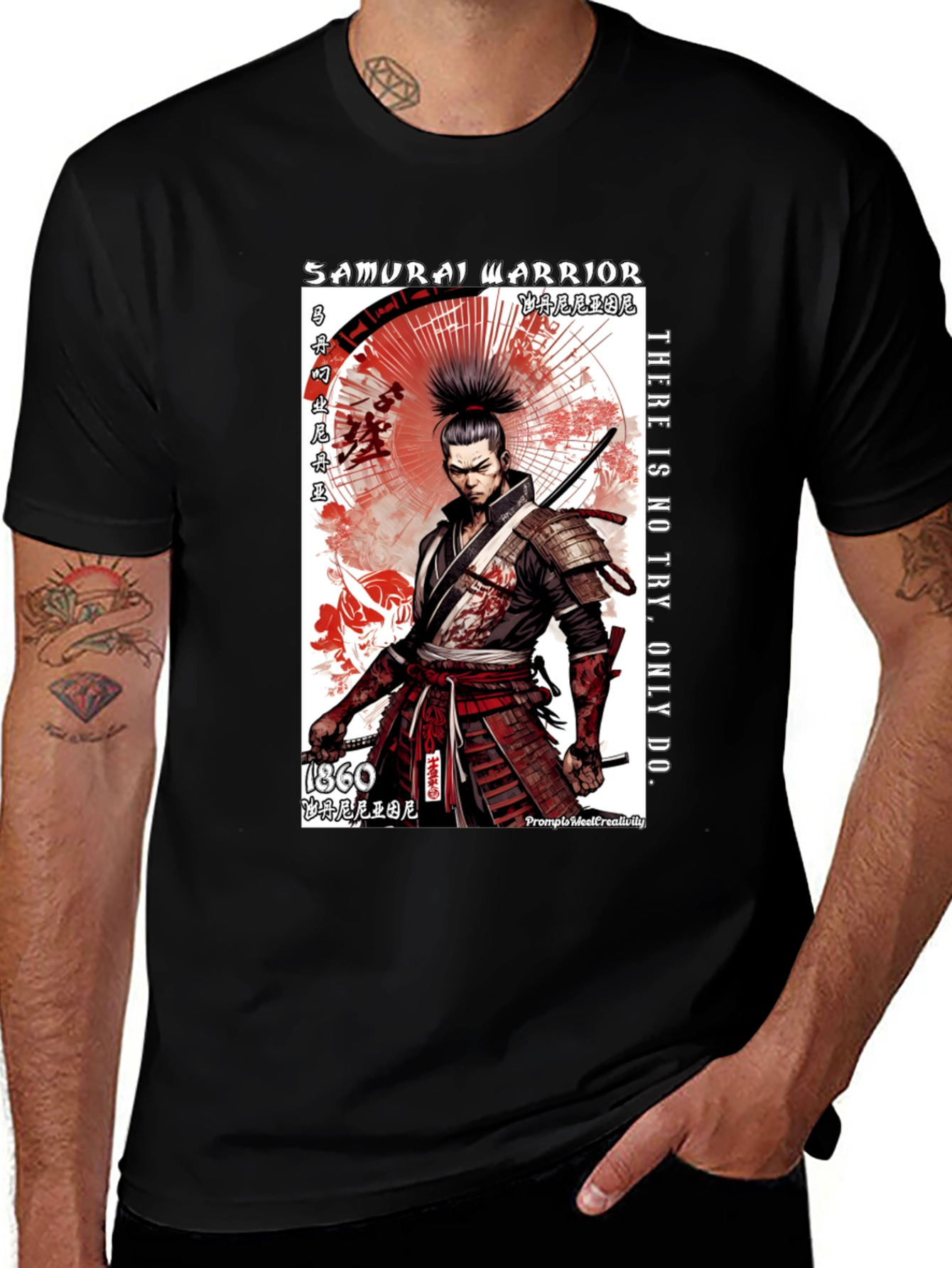Variant 6 of Samurai Warrior Graphic T-Shirt