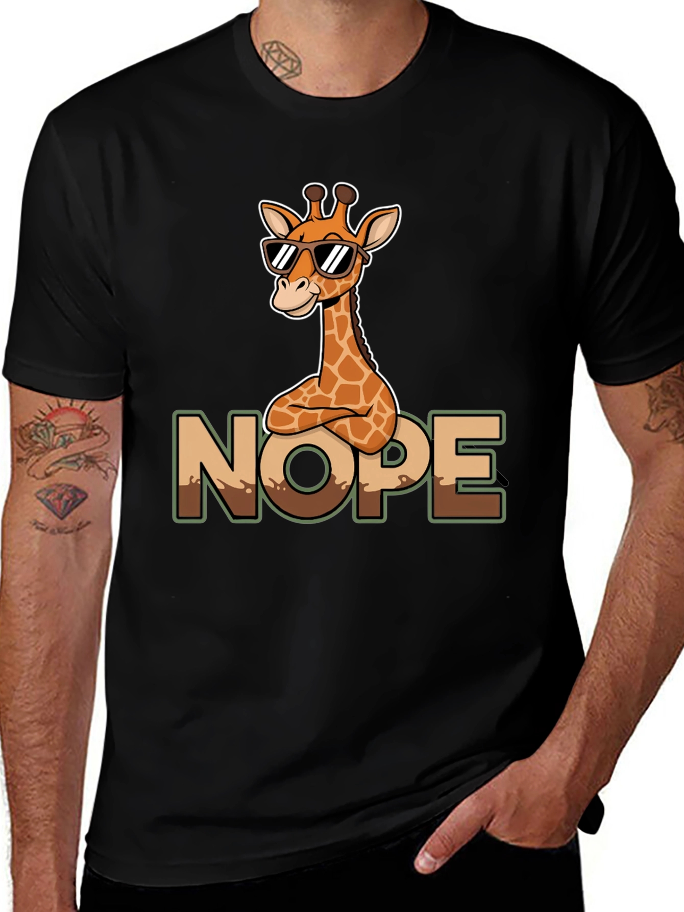 Variant 24 of Cool Giraffe Nope T-Shirt - Funny Graphic Tee