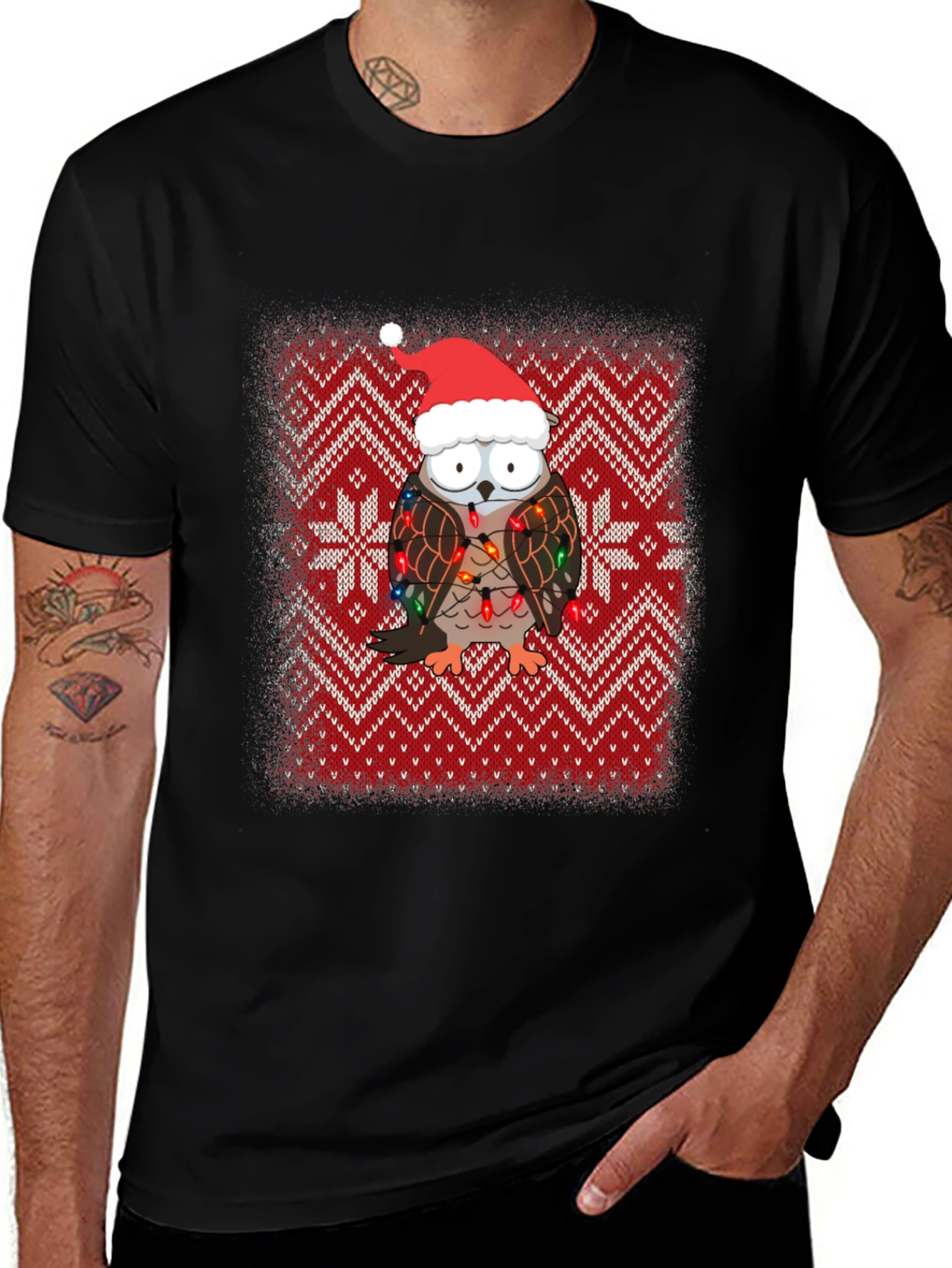 Festive Owl Christmas T-Shirt