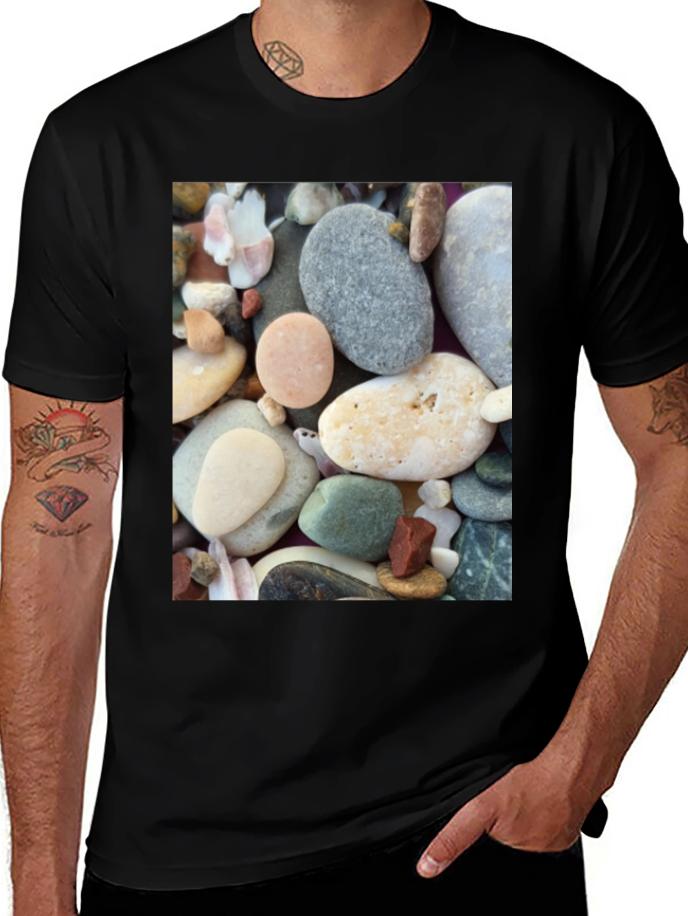 Pebble Print Tee - Beach Lover's Comfort