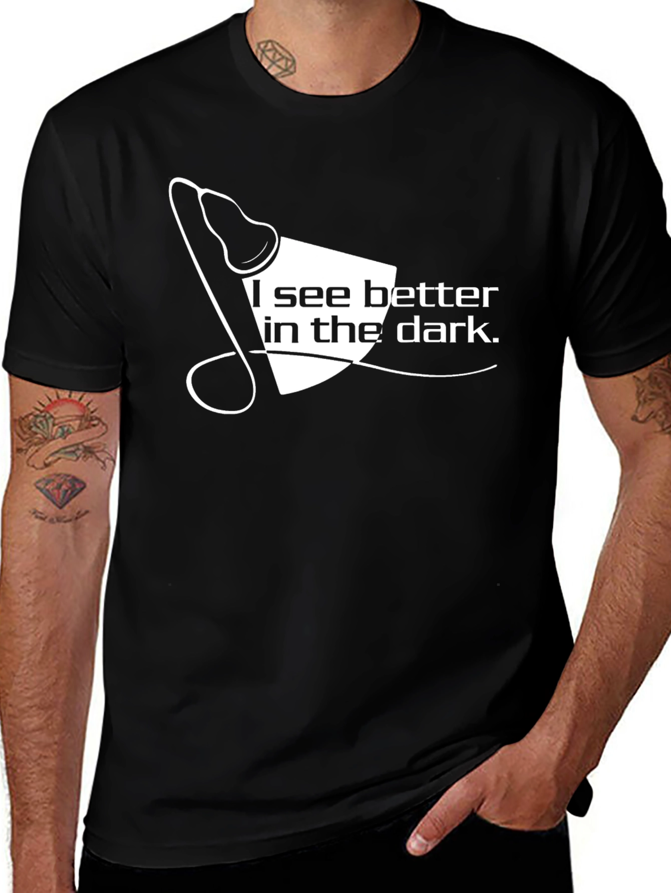 Variant 16 of I See Better in the Dark T-Shirt - Black
