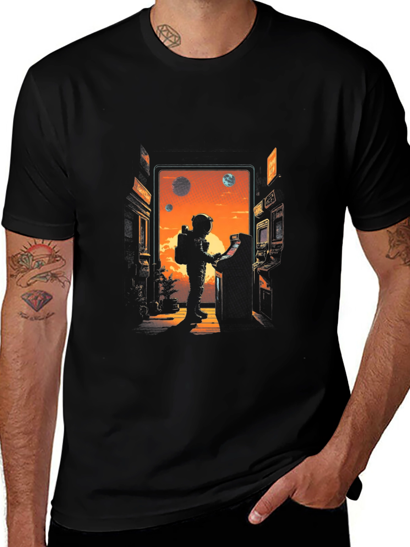 Variant 24 of Astronaut Arcade T-Shirt - Retro Space Gamer Tee