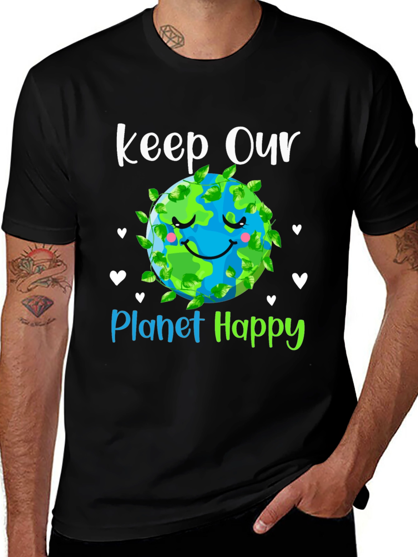 Keep Our Planet Happy Earth Day Graphic T-Shirt