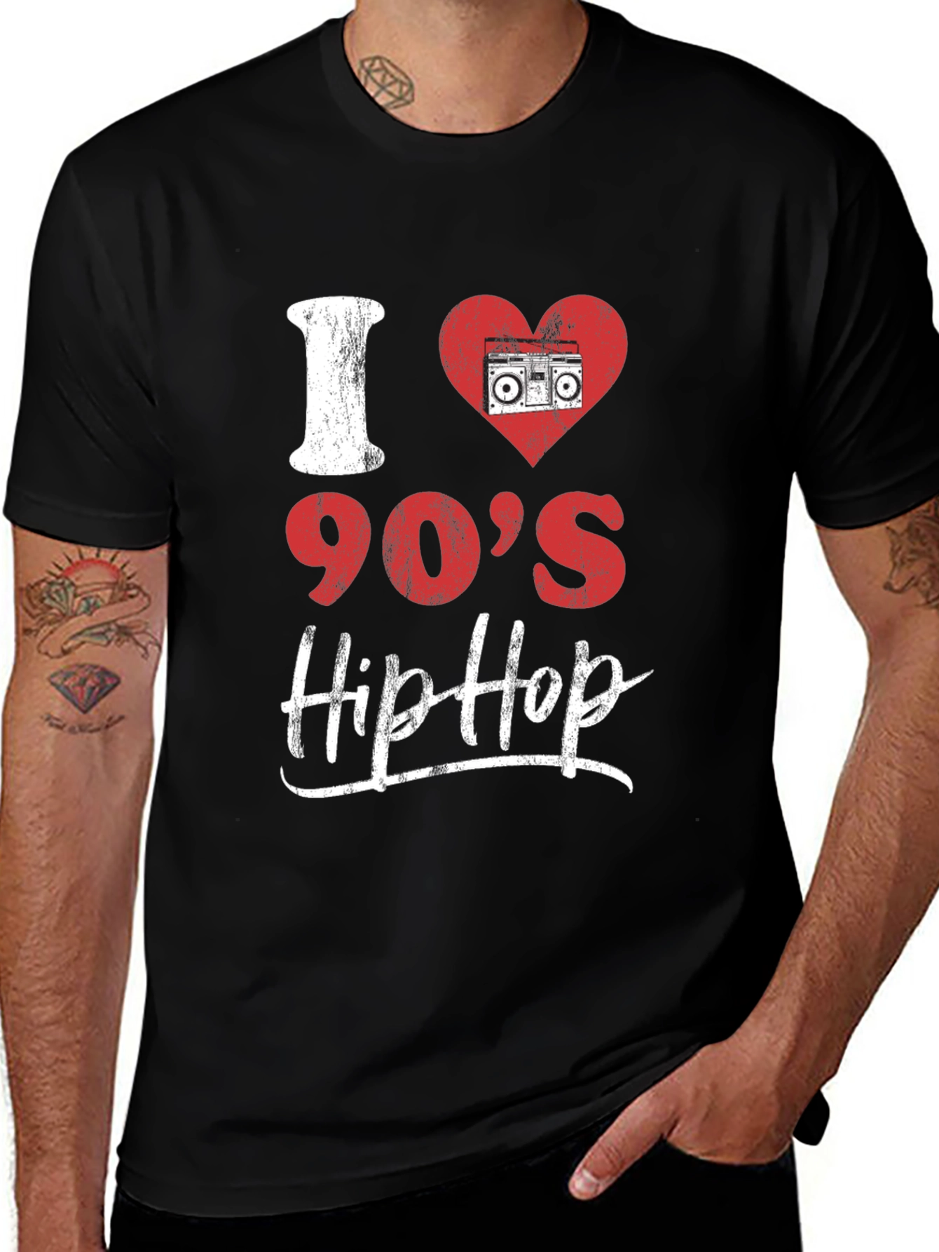 Variant 30 of I Love 90s Hip Hop Retro Graphic T-Shirt