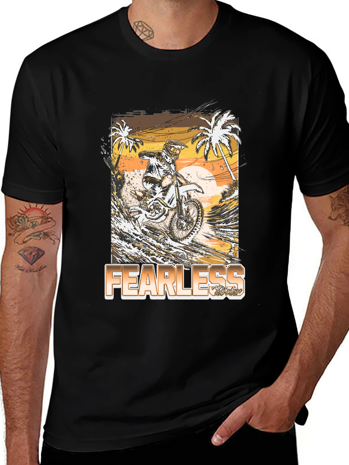 Variant 17 of Fearless Rider Graphic Tee - Motocross T-Shirt