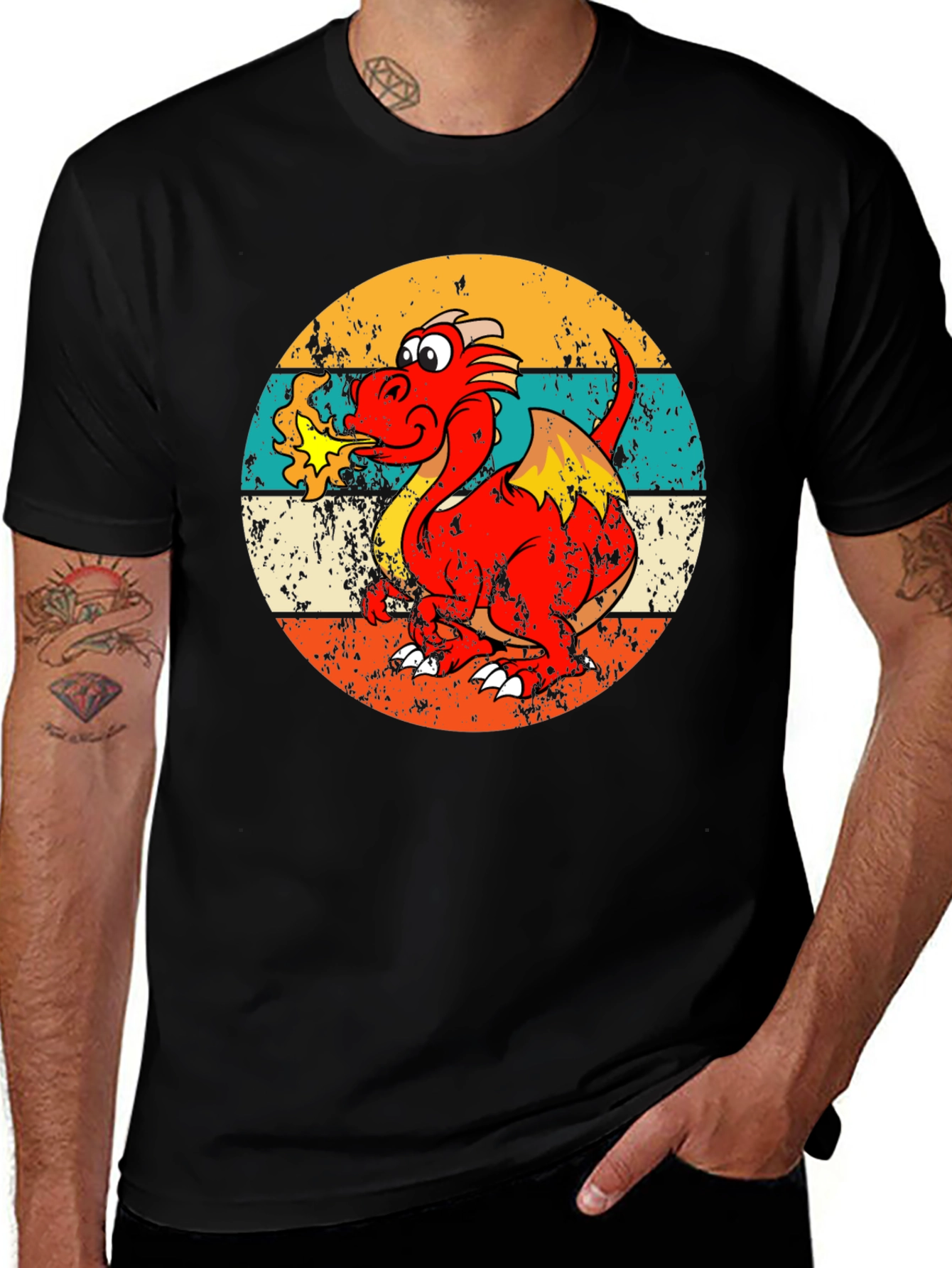 Variant 24 of Retro Dragon Graphic Tee