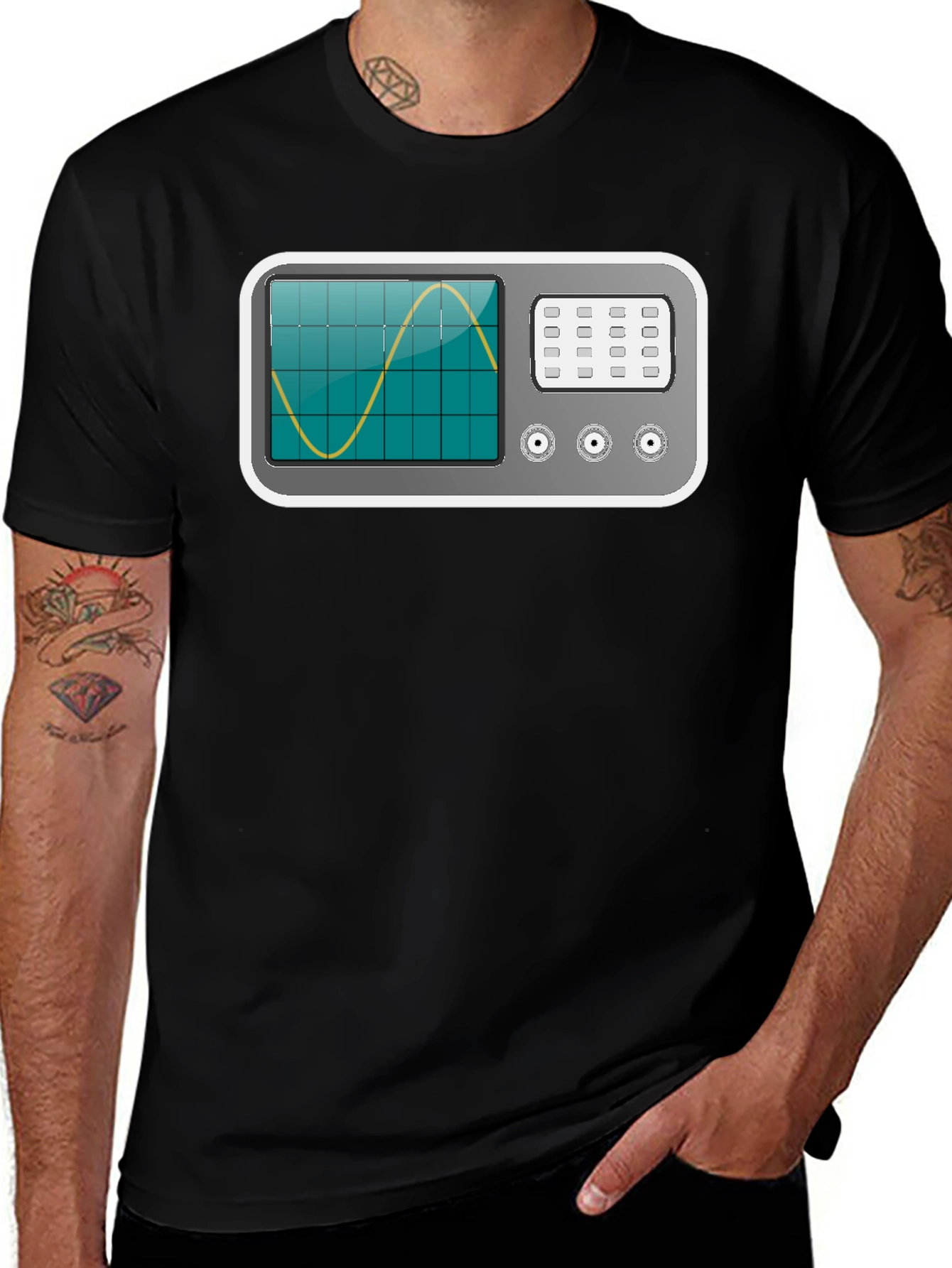Oscilloscope Graphic Tee - Geeky Electronics Shirt