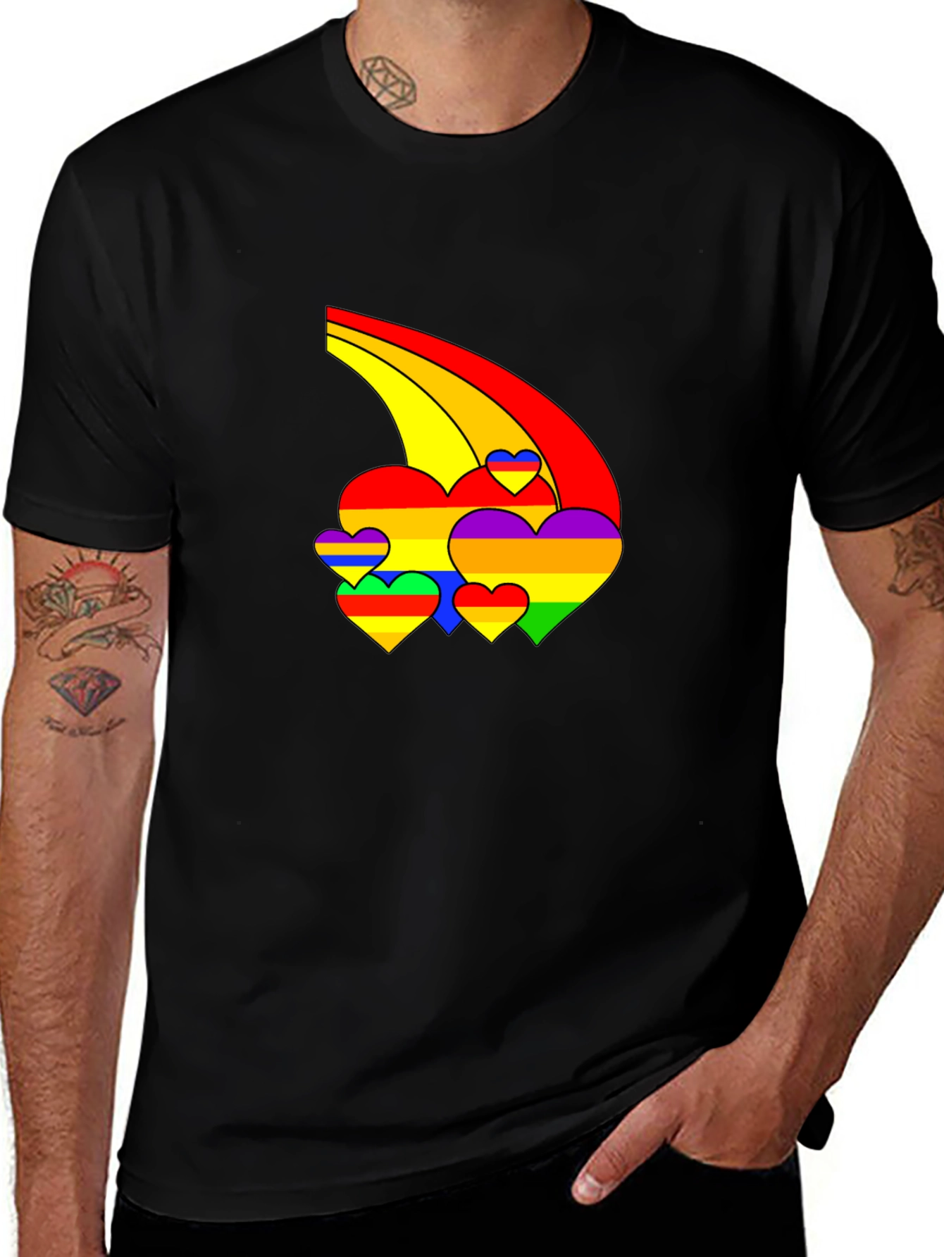 Variant 14 of Rainbow Heart Pride T-Shirt