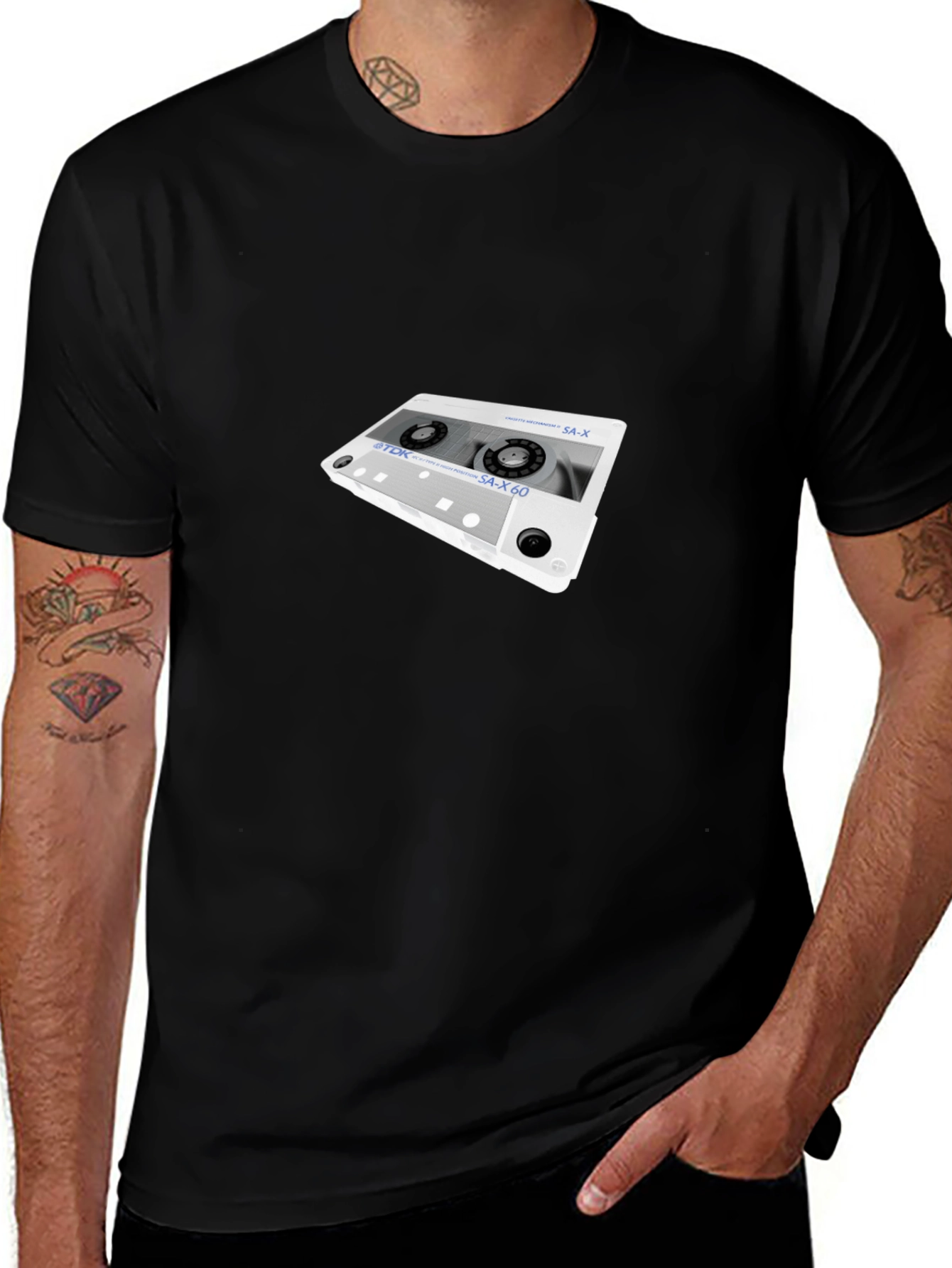 Variant 24 of Retro Cassette Tape Graphic Tee - Black