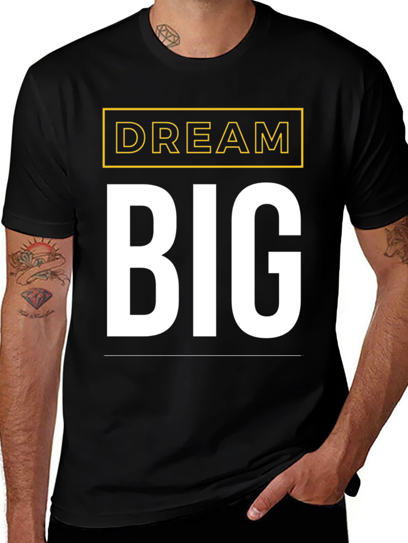 Variant 28 of Dream Big Graphic Tee - Motivational Black T-Shirt