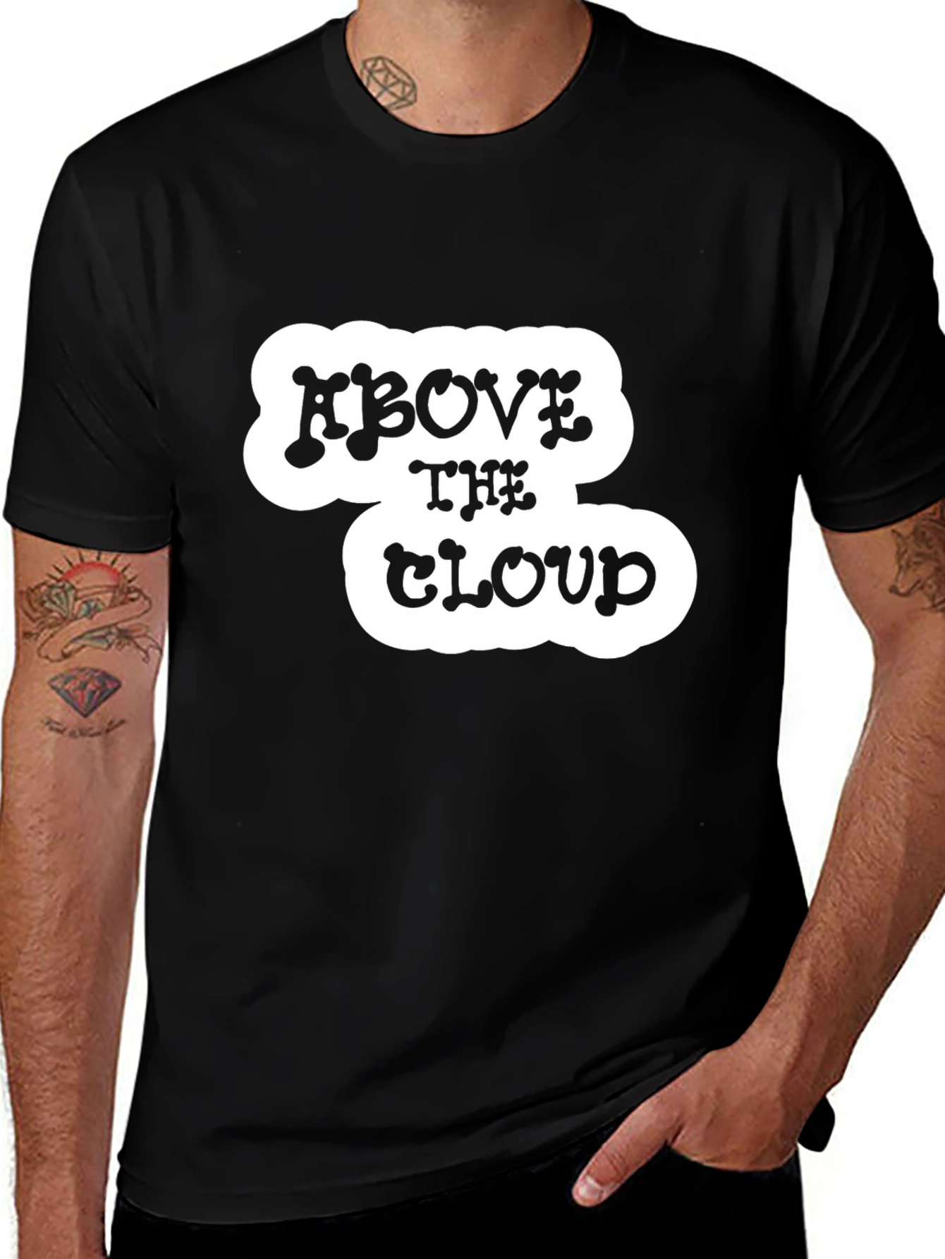 Variant 3 of Above the Cloud Graphic Black T-Shirt
