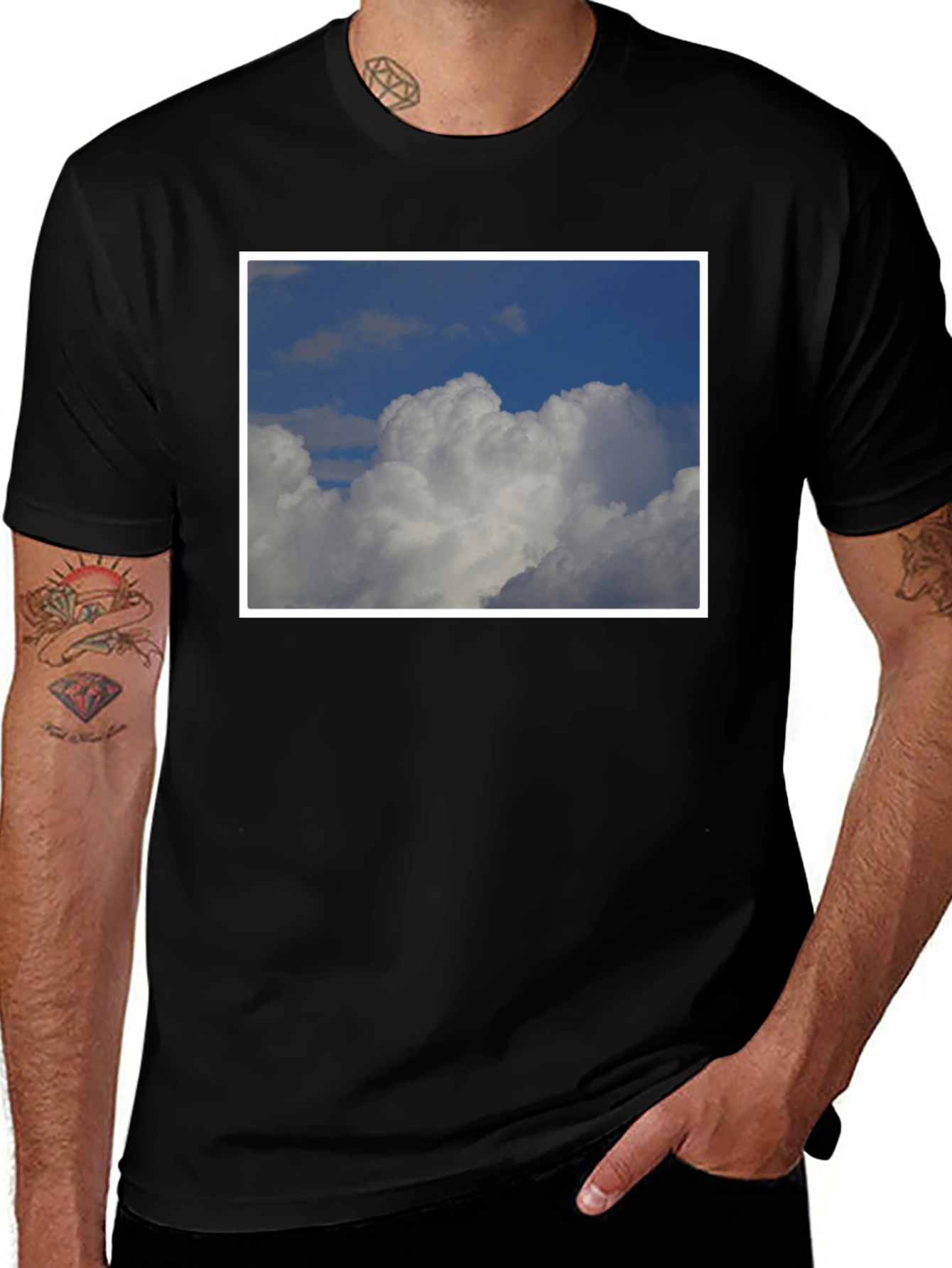 Variant 29 of Cloudscape Graphic Tee - Soft Black Cotton Comfort