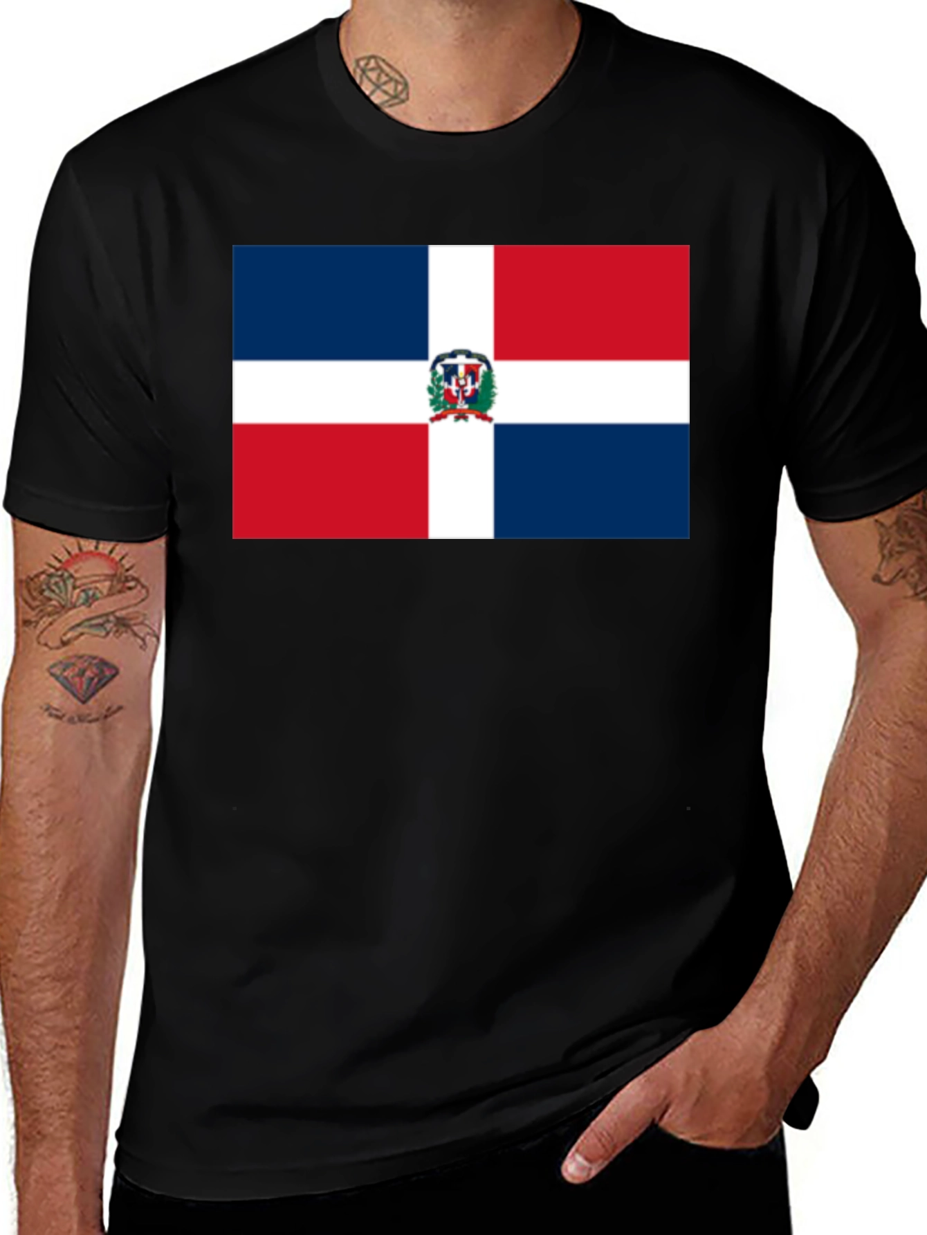 Variant 9 of Dominican Republic Flag Graphic Tee