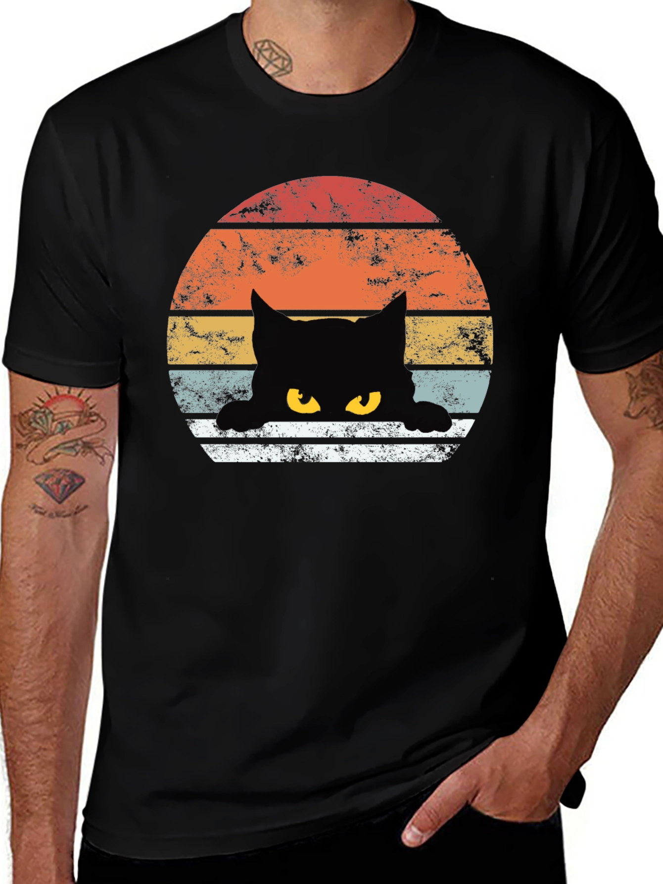 Variant 20 of Retro Cat Graphic T-Shirt