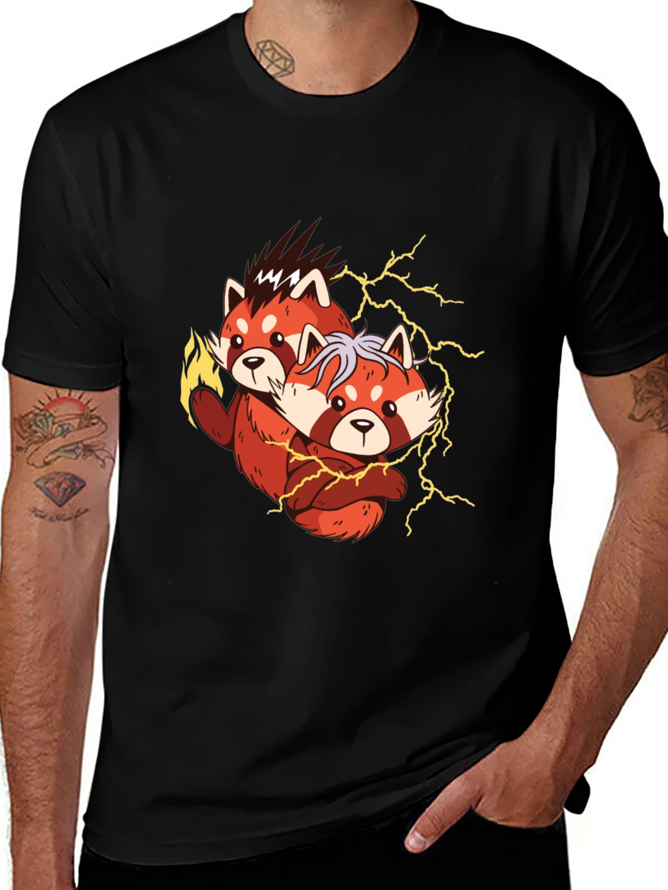 Variant 11 of Red Panda Duo T-Shirt - Electric Style!