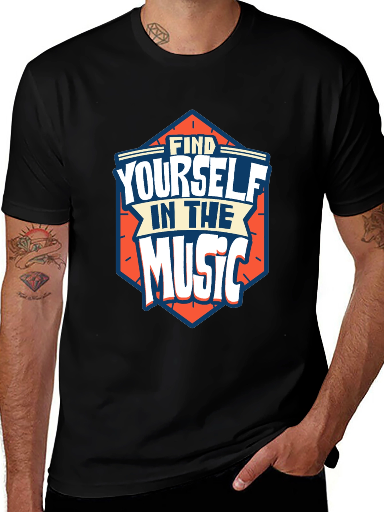 Variant 5 of Find Yourself in the Music Black Graphic Tee