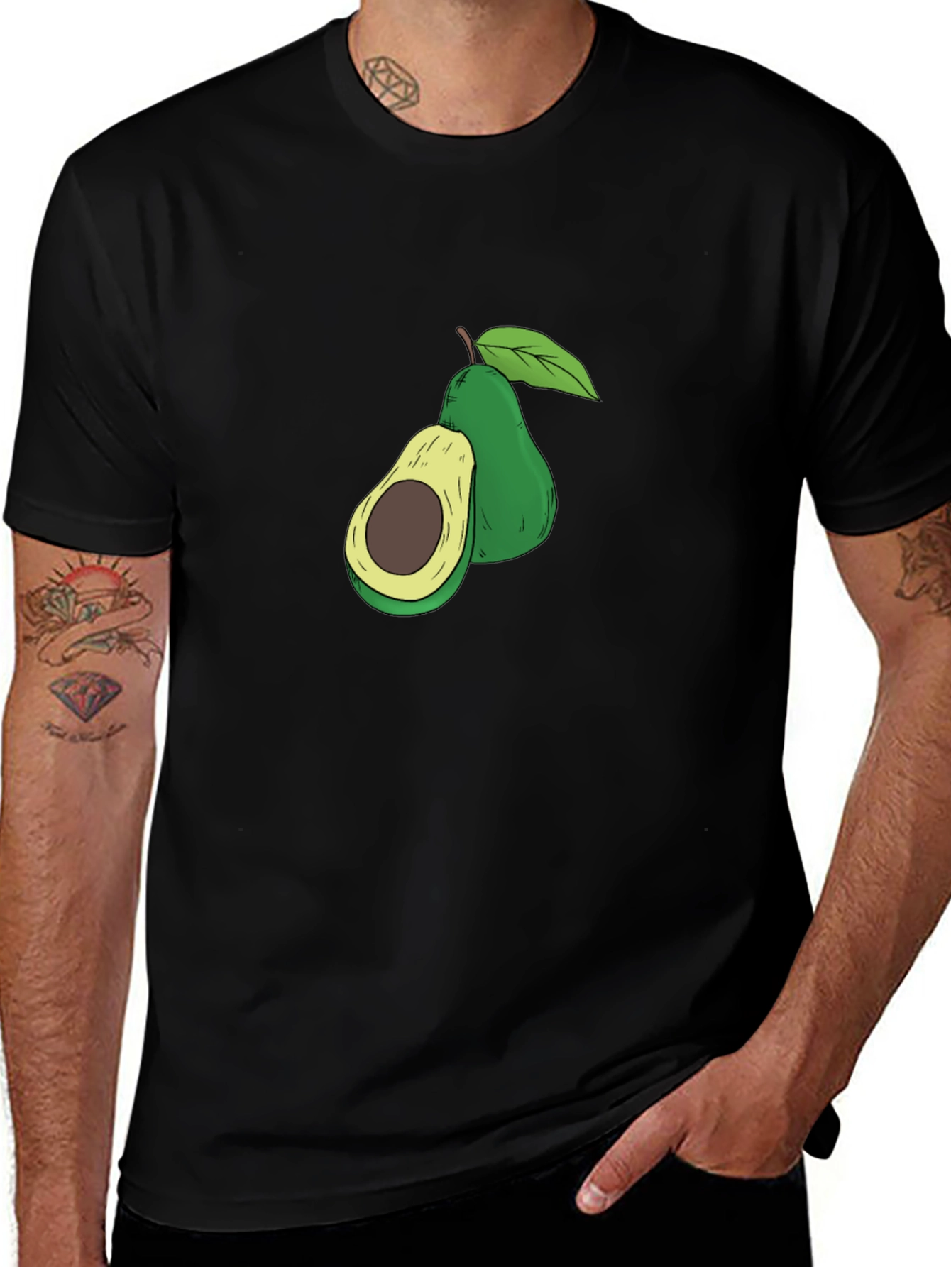 Variant 6 of Avocado Graphic Tee - Unisex Black T-Shirt