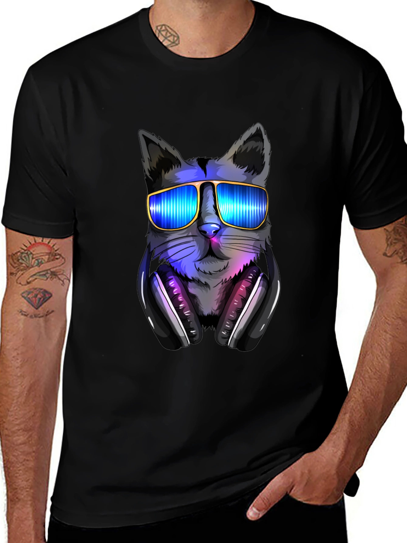 Variant 27 of Cool Cat DJ Graphic T-Shirt