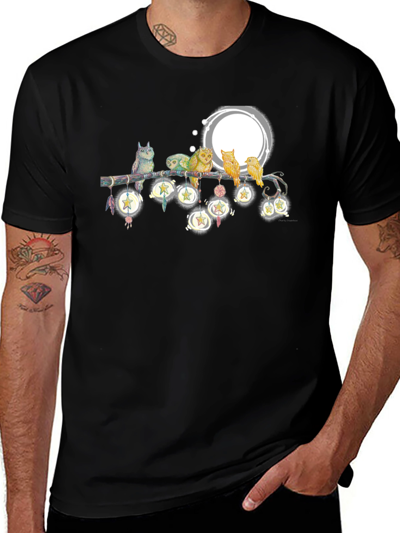 Variant 7 of Owls on Branch T-Shirt