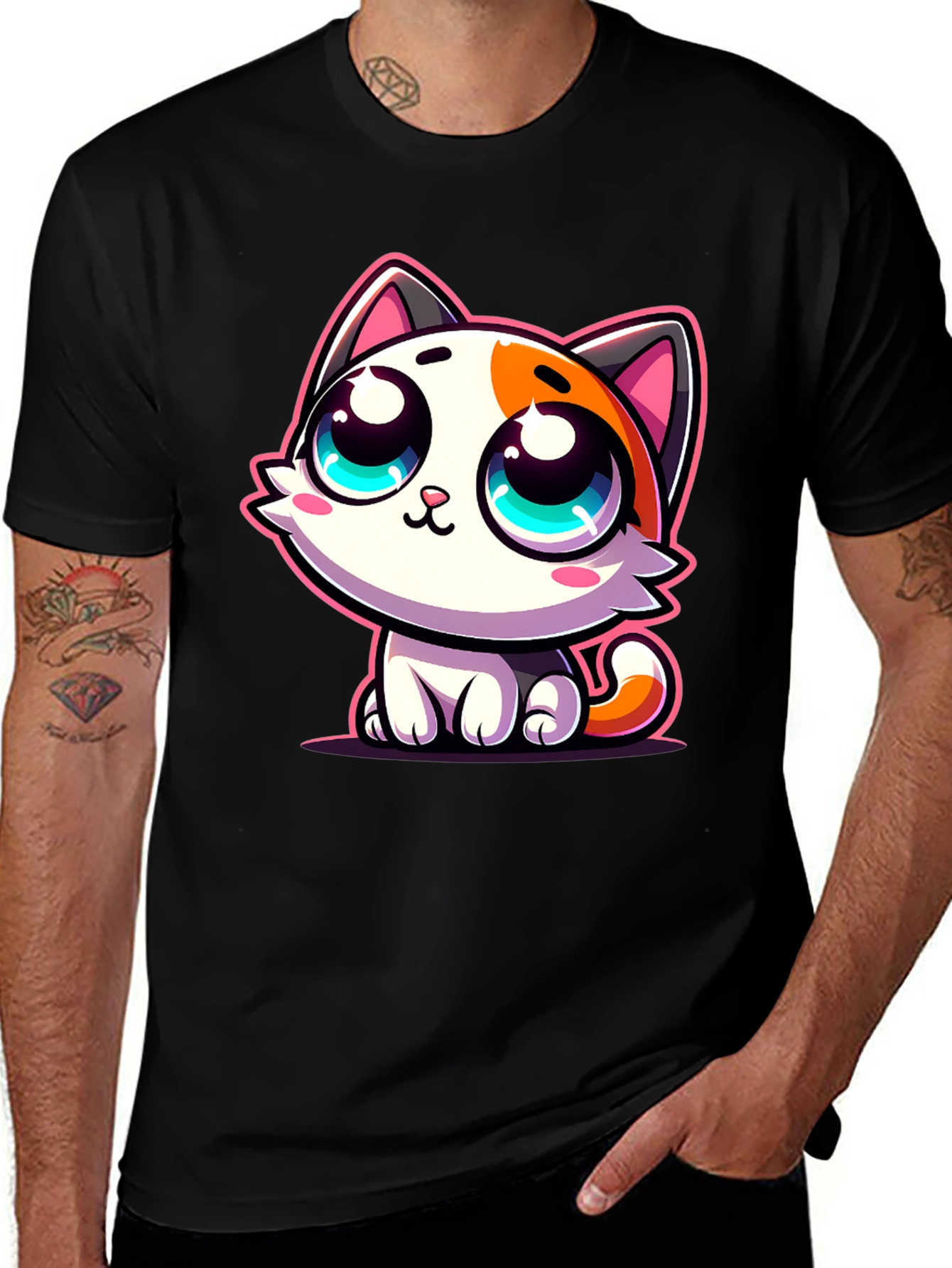 Variant 25 of Cute Cartoon Cat Graphic T-Shirt