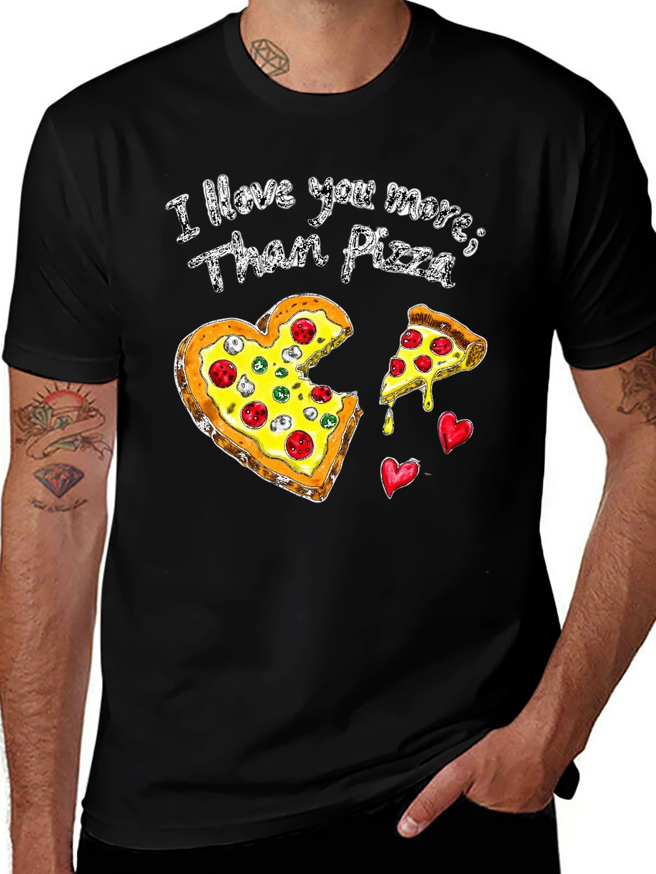 Variant 29 of Pizza Lover Tee: I Love You More Than Pizza!