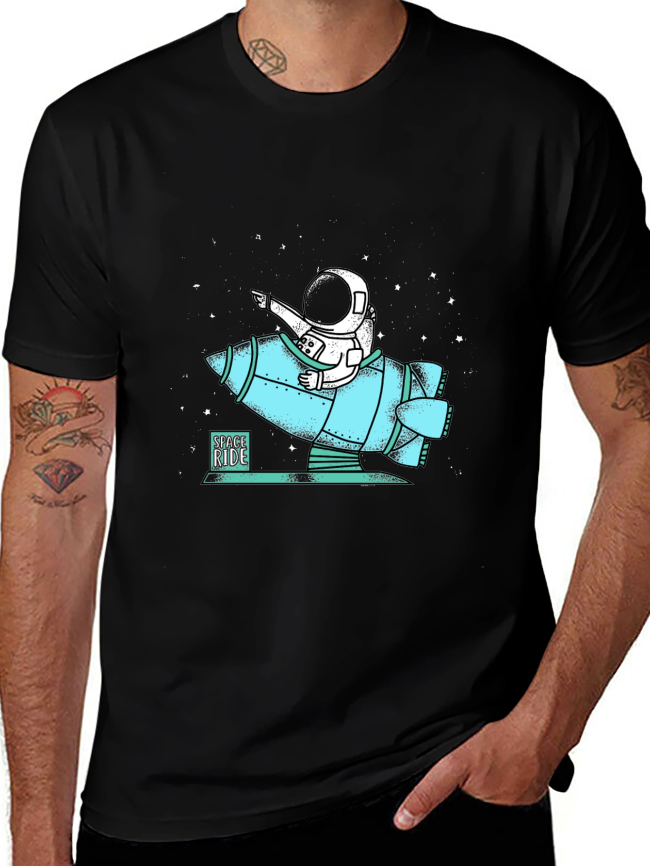 Variant 16 of Space Ride Astronaut T-Shirt - Cool Graphic Tee