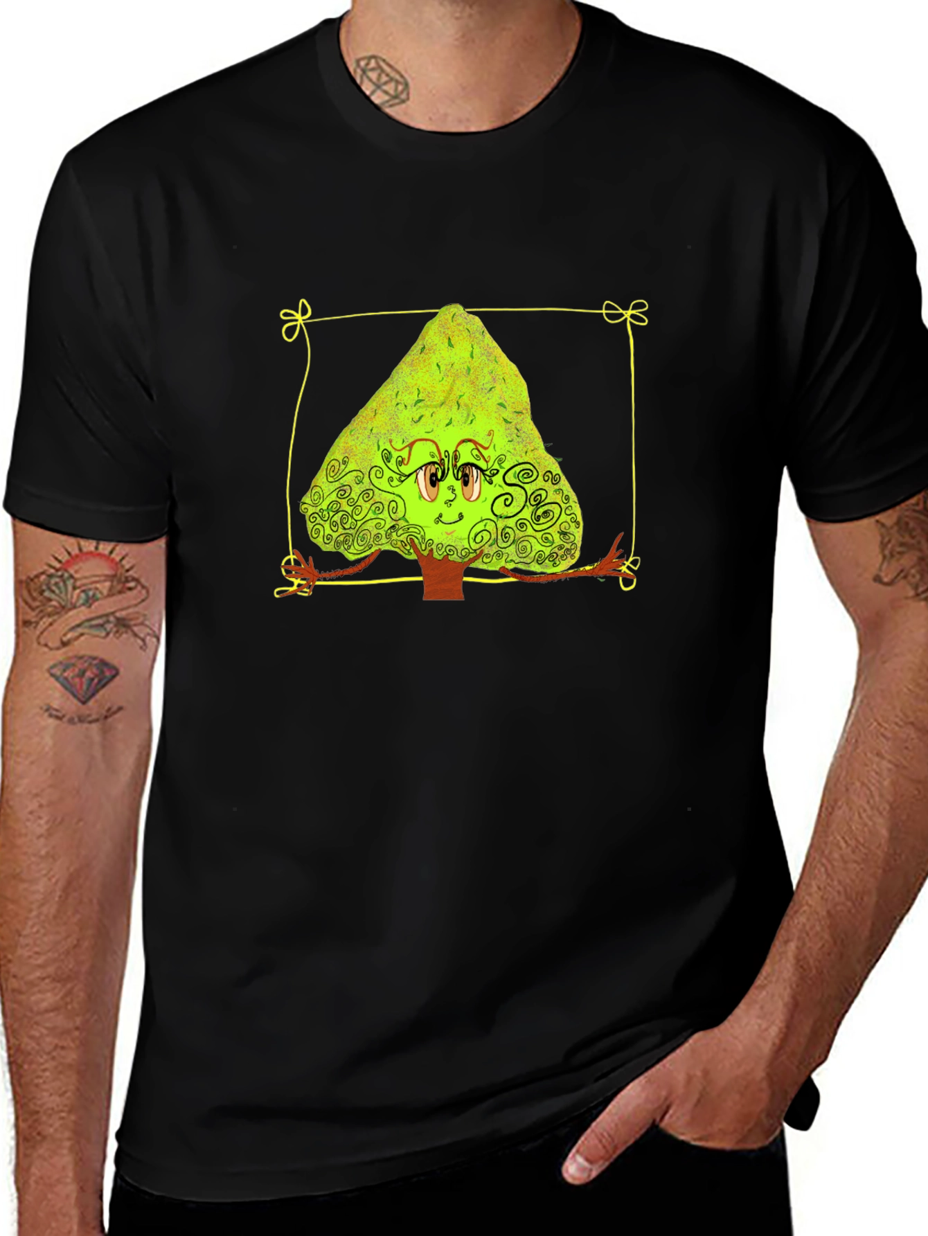 Variant 13 of Cartoon Tree Graphic Tee - Unique Design