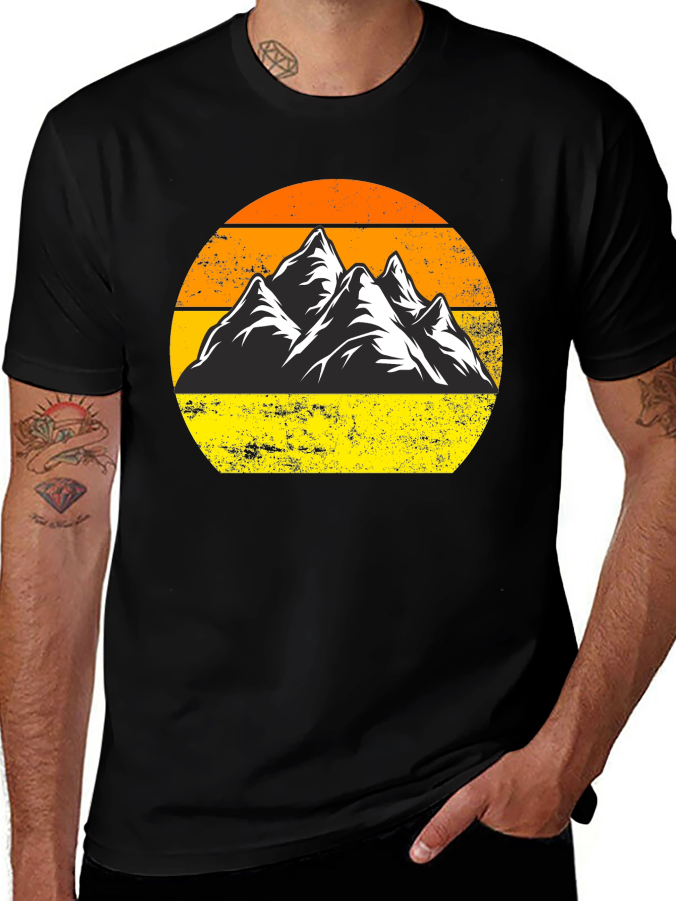 Variant 21 of Retro Mountain Sunset Graphic T-Shirt