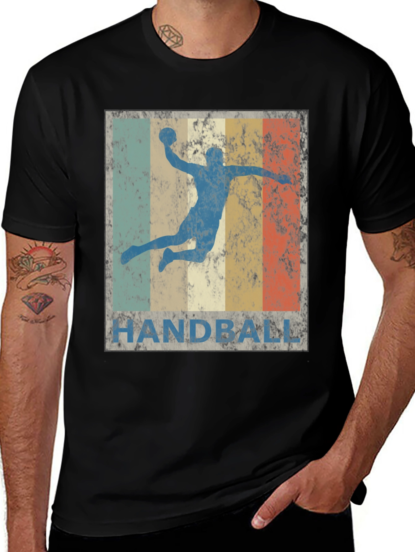 Variant 6 of Vintage Handball Player Graphic T-Shirt