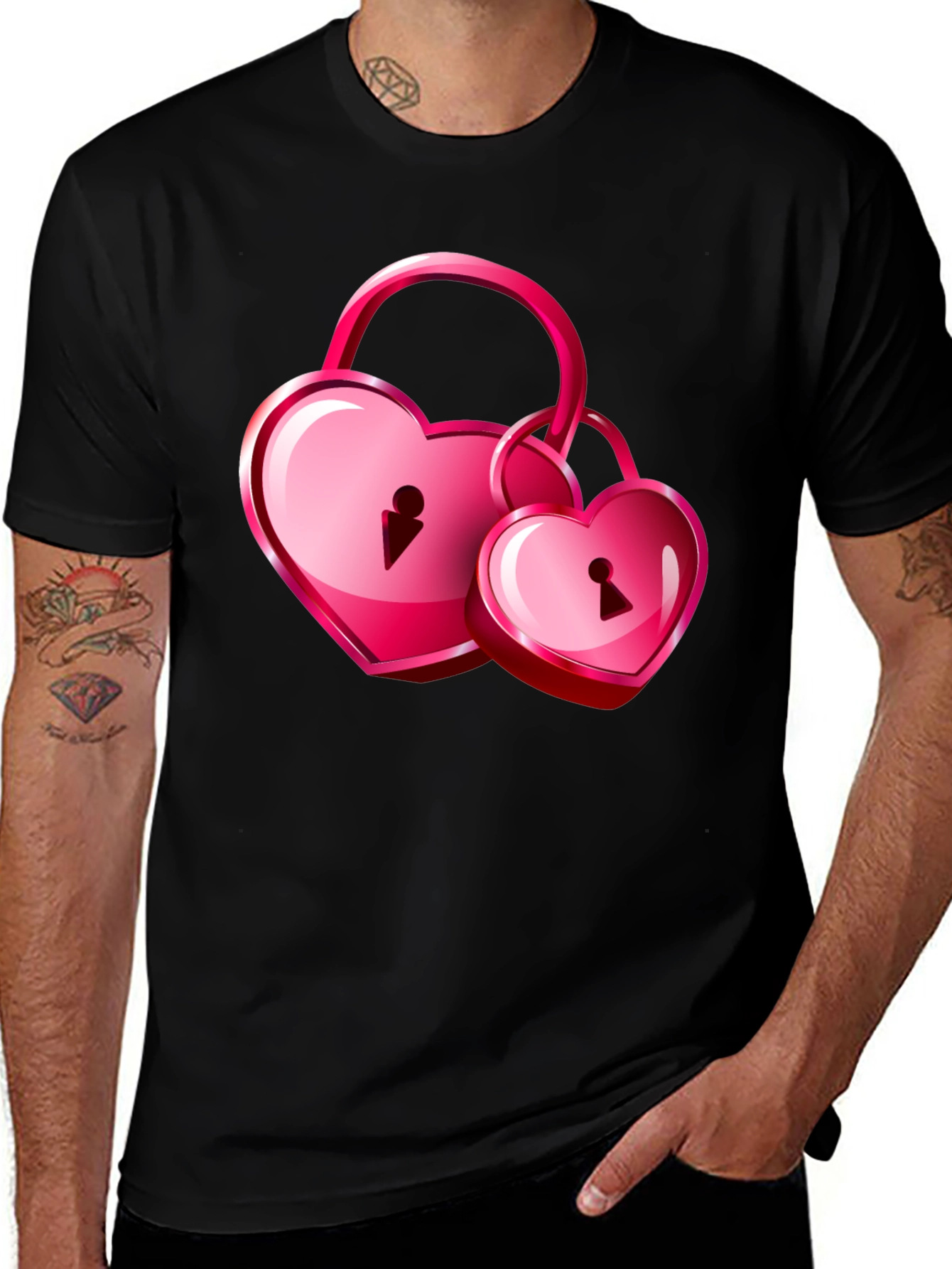 Variant 5 of Heart Lock T-Shirt - Unique Love Design