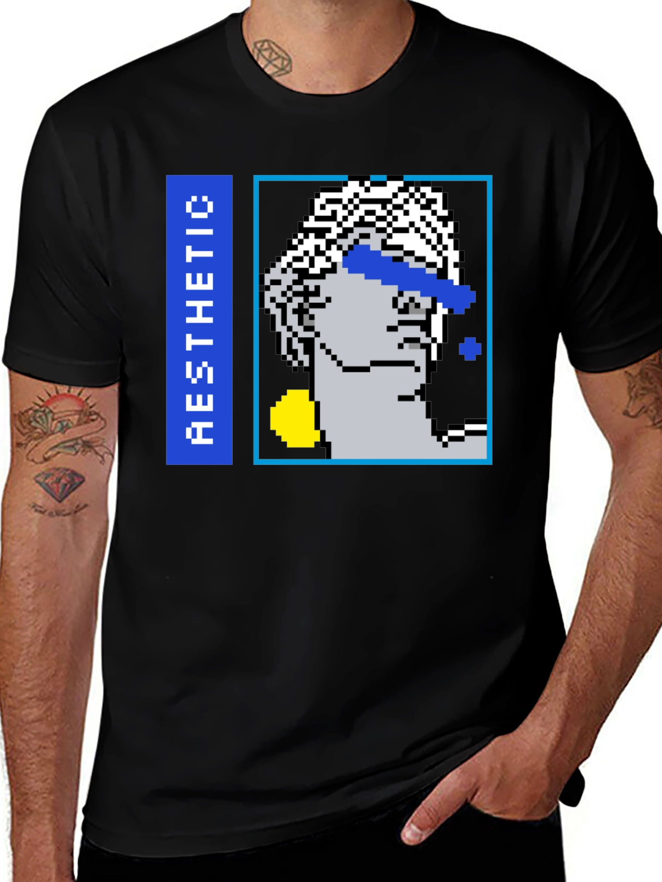 Variant 10 of Aesthetic Pixel Art T-Shirt - Classic Statue Tee