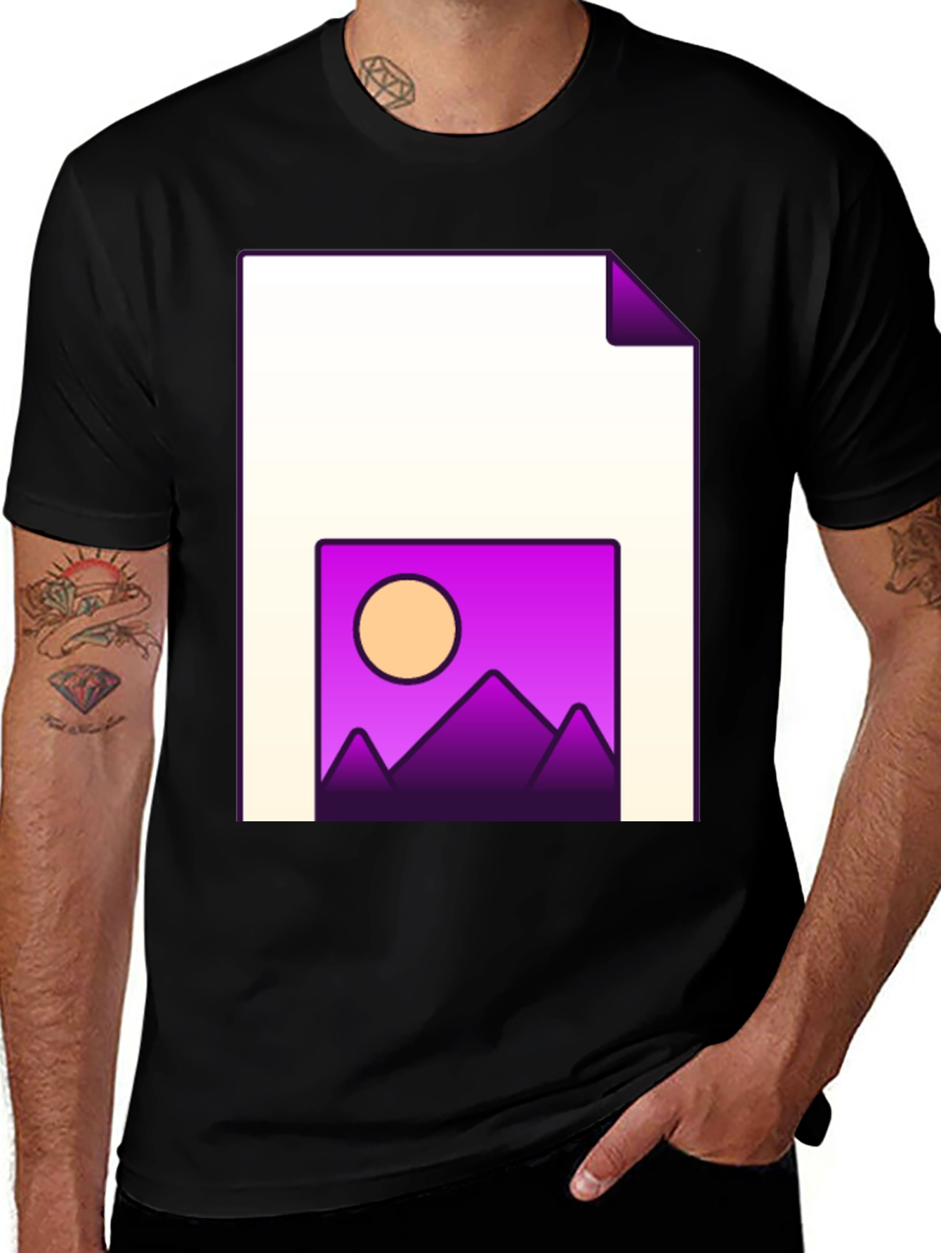 Variant 3 of Modern Graphic T-Shirt: Sunset Landscape Tee