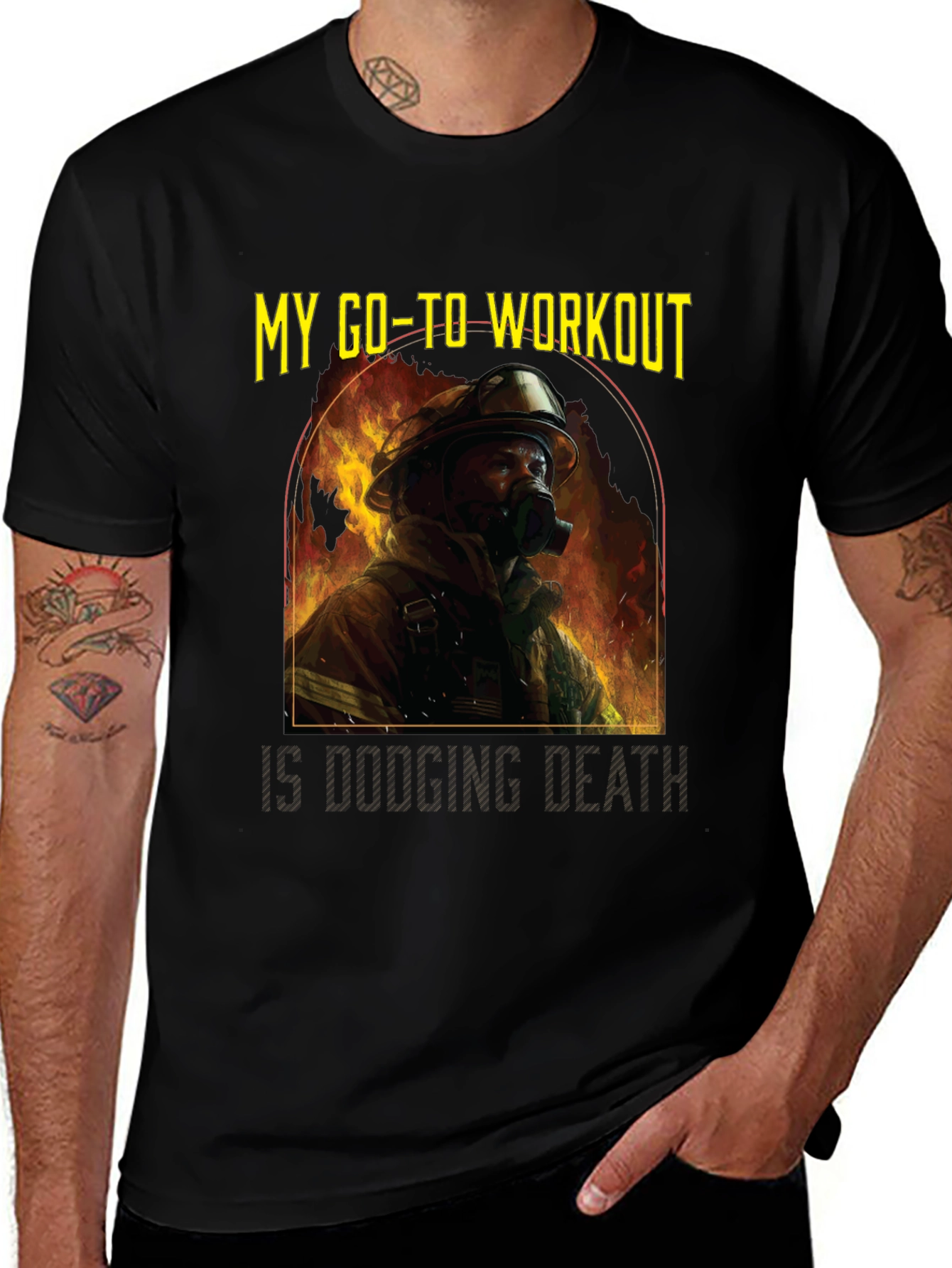 Variant 25 of Firefighter Workout Graphic Tee