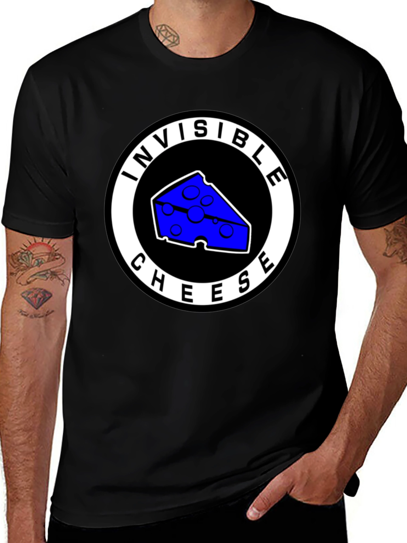 Variant 4 of Invisible Cheese Graphic Tee - Unique Novelty T-Shirt