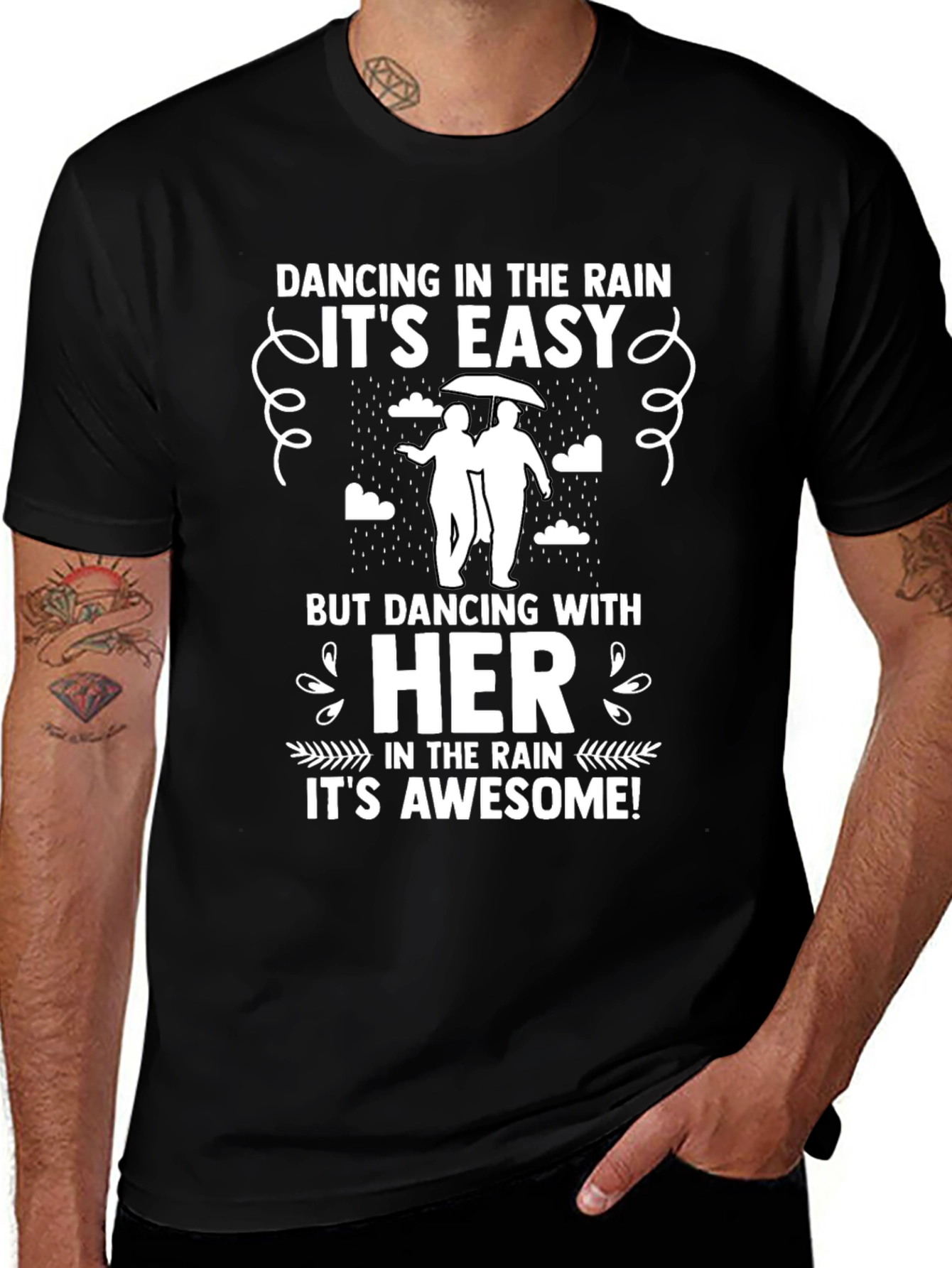 Variant 2 of Dancing in the Rain Graphic Tee - Awesome Couple Shirt