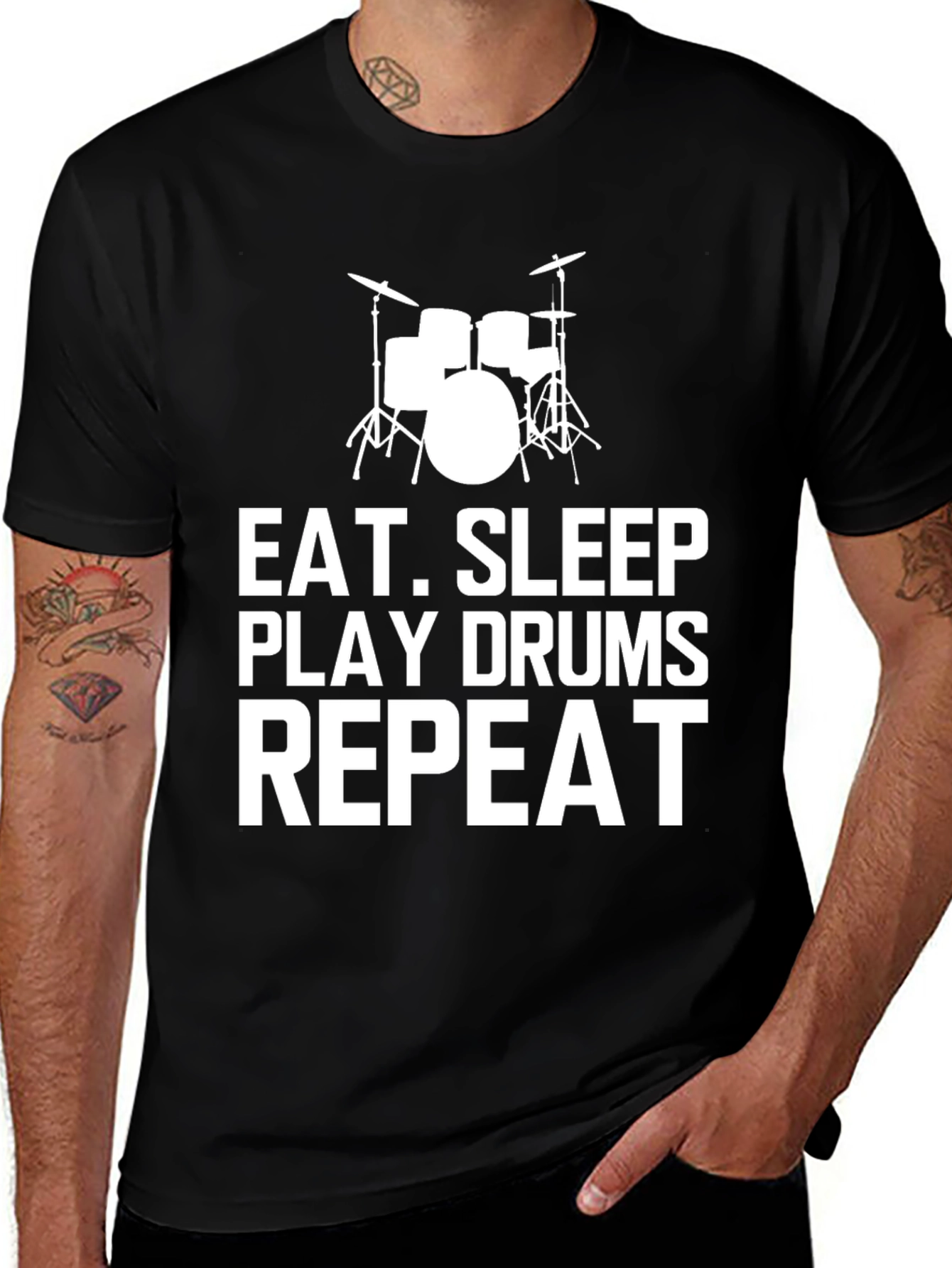 Variant 17 of Eat Sleep Play Drums Repeat T-Shirt - Drummer Gift