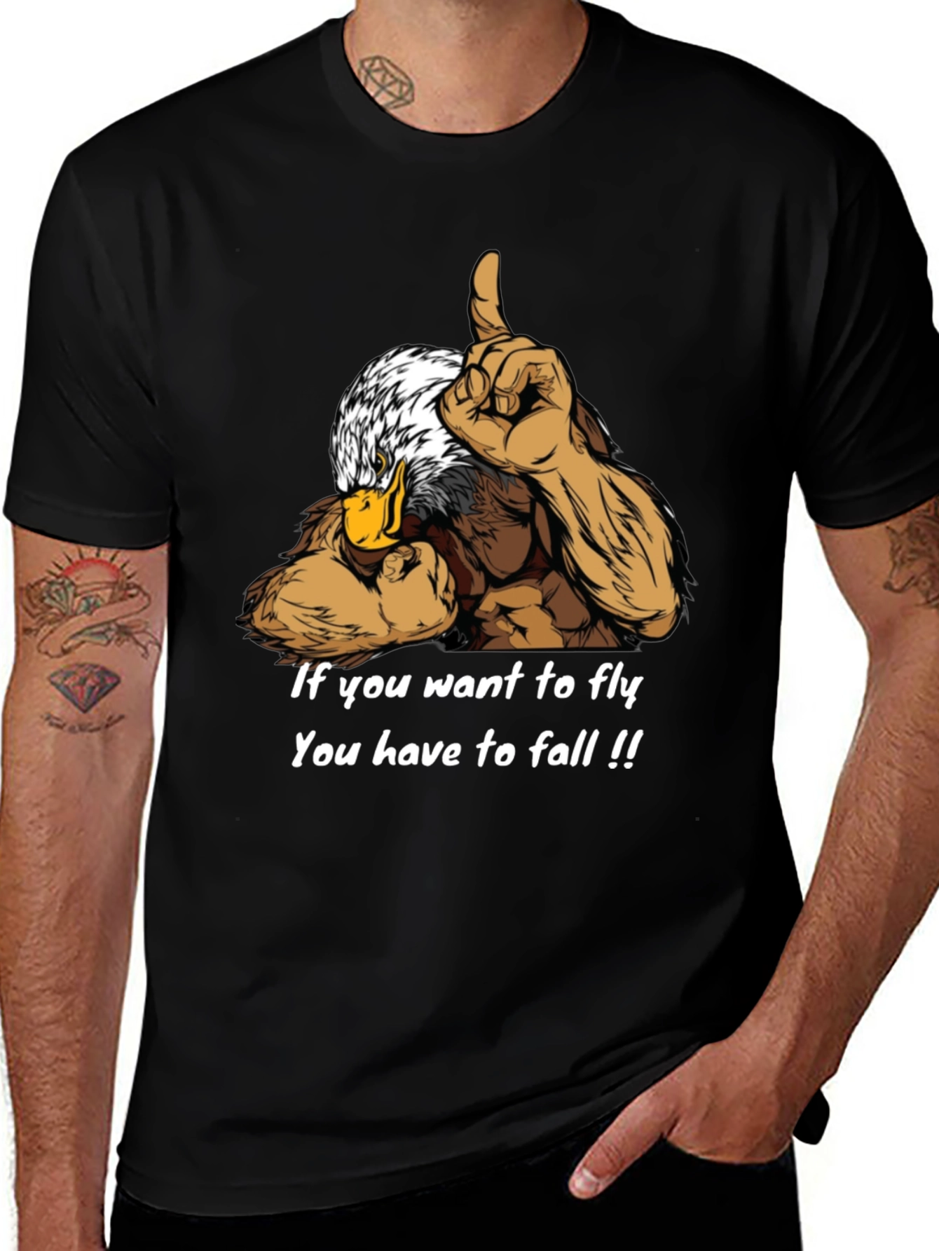 Variant 12 of Eagle Muscle Graphic Tee - Motivational Quote Shirt