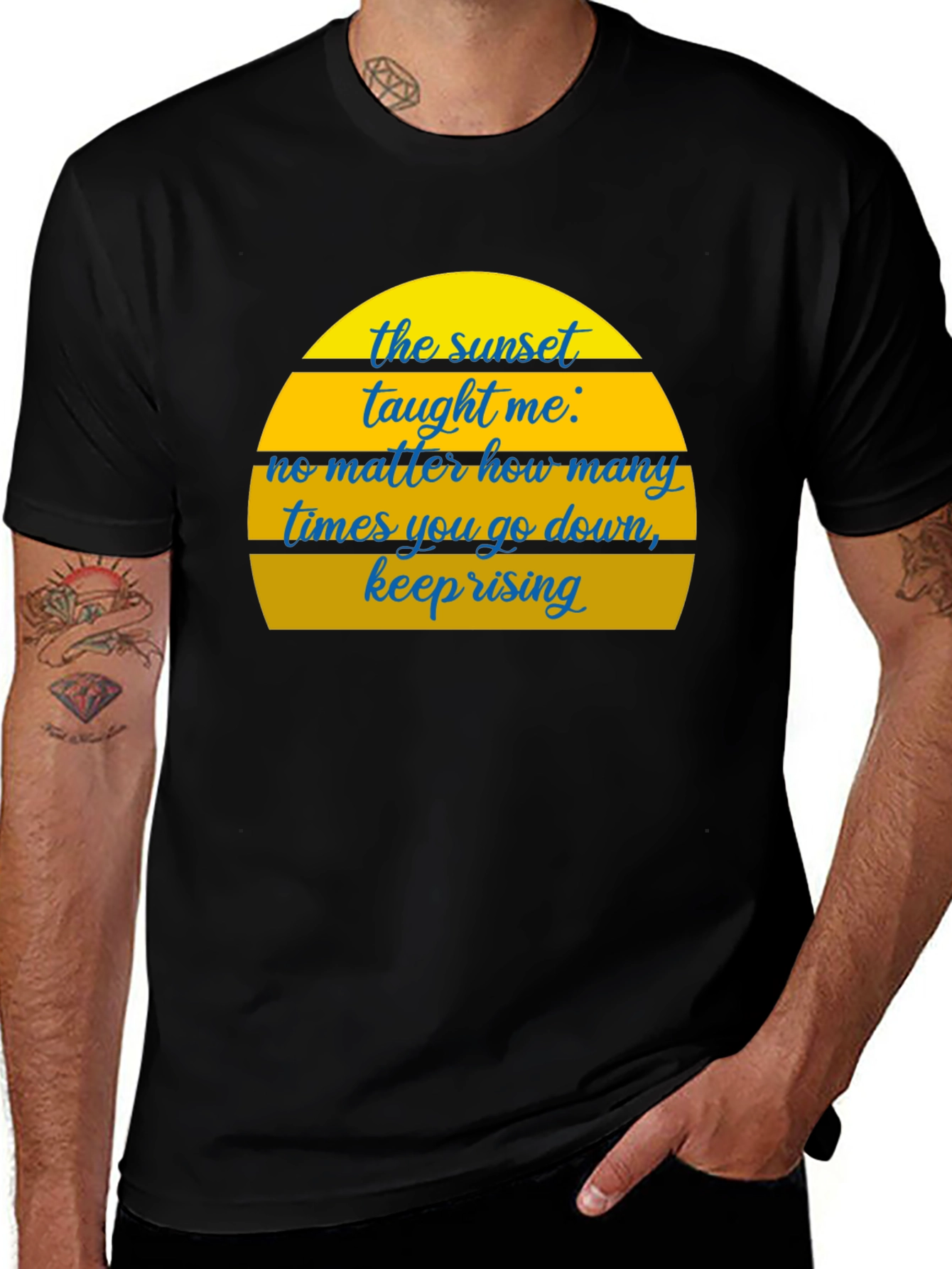 Variant 22 of Sunset Motivational T-Shirt - Keep Rising Graphic Tee