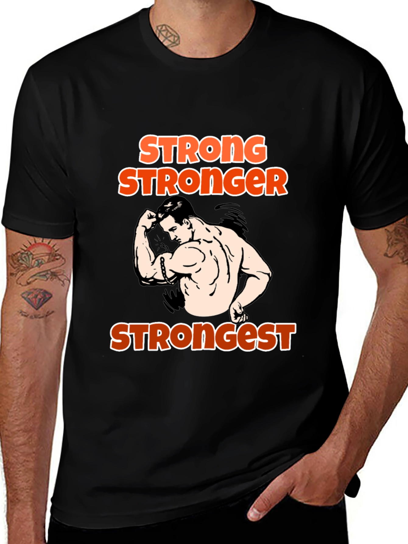 Variant 30 of Stronger T-Shirt:  Funny Workout Gym Tee