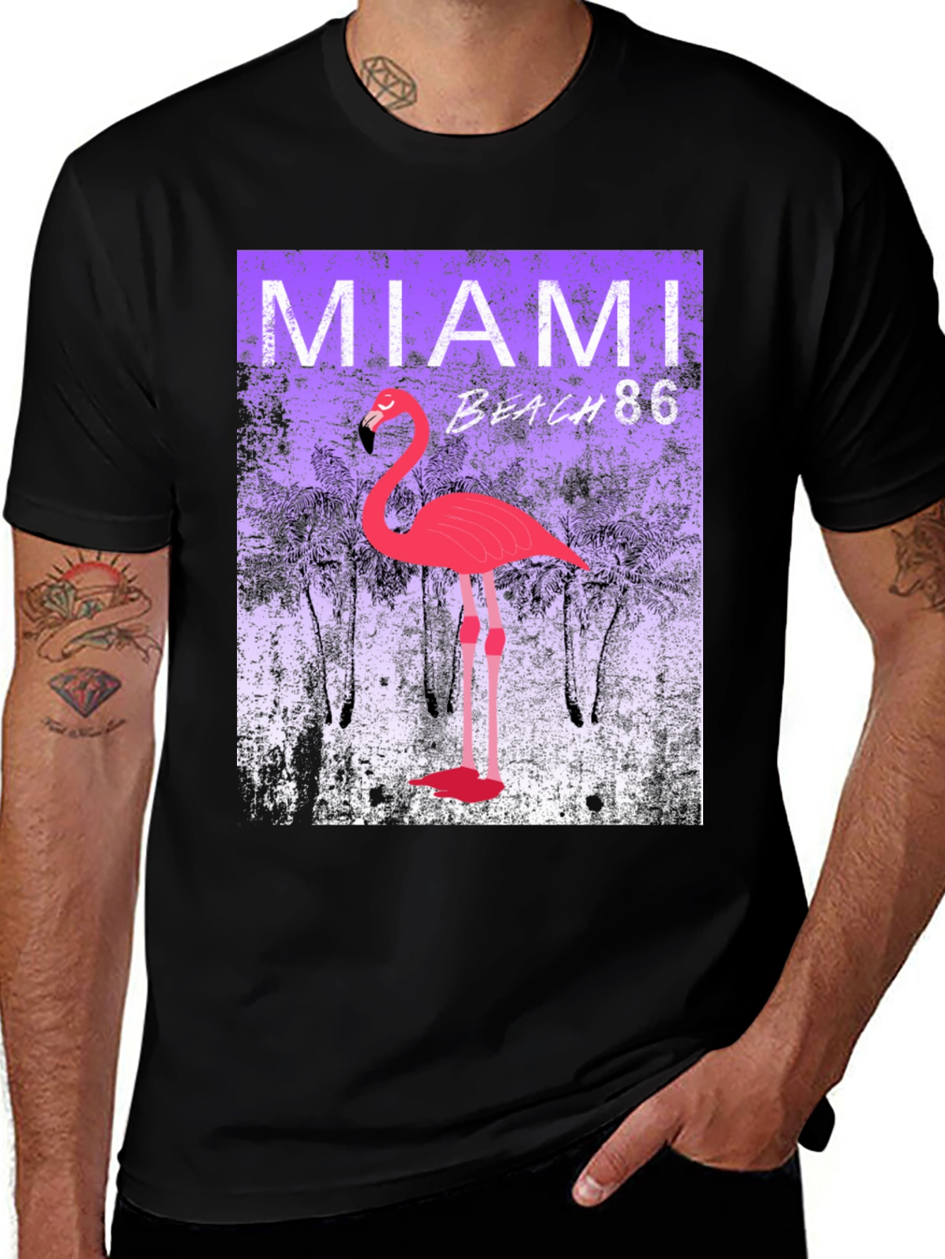 Variant 18 of Miami Beach 86 Flamingo T-Shirt