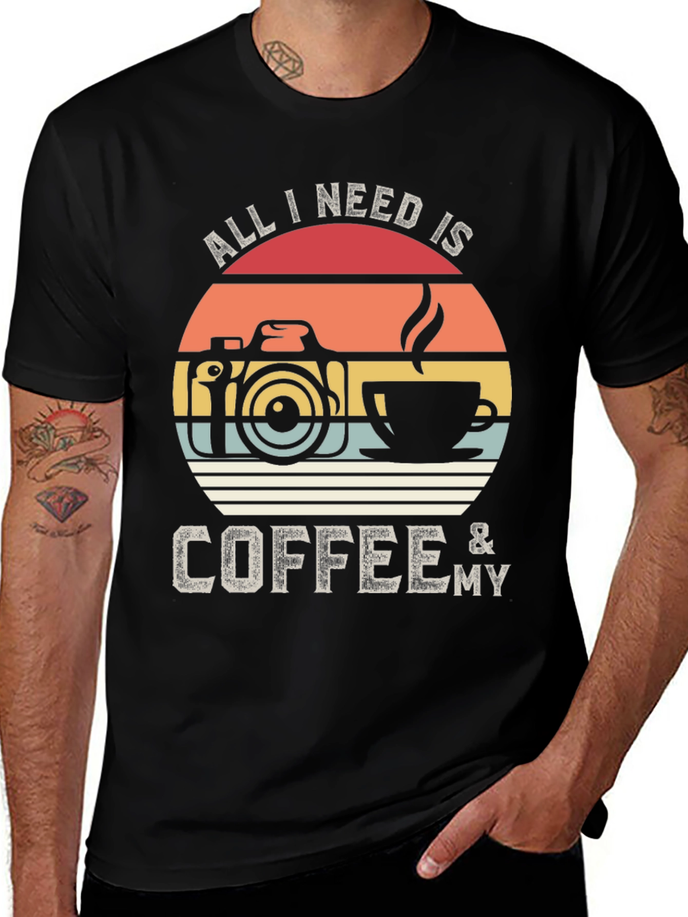 Variant 7 of All I Need is Coffee & My Retro T-Shirt