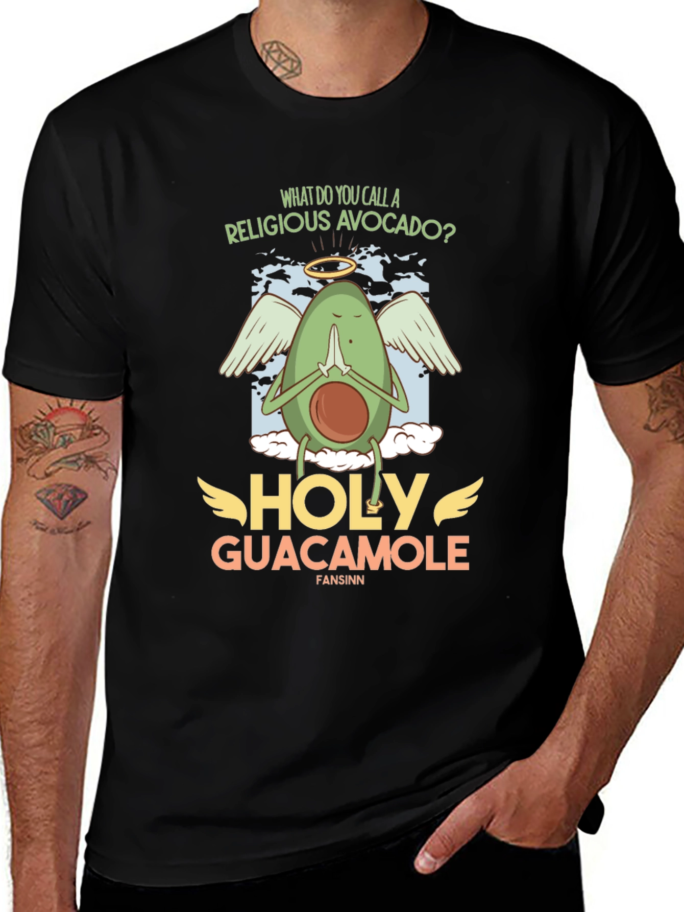 Variant 13 of Holy Guacamole T-Shirt - Religious Avocado Pun Tee