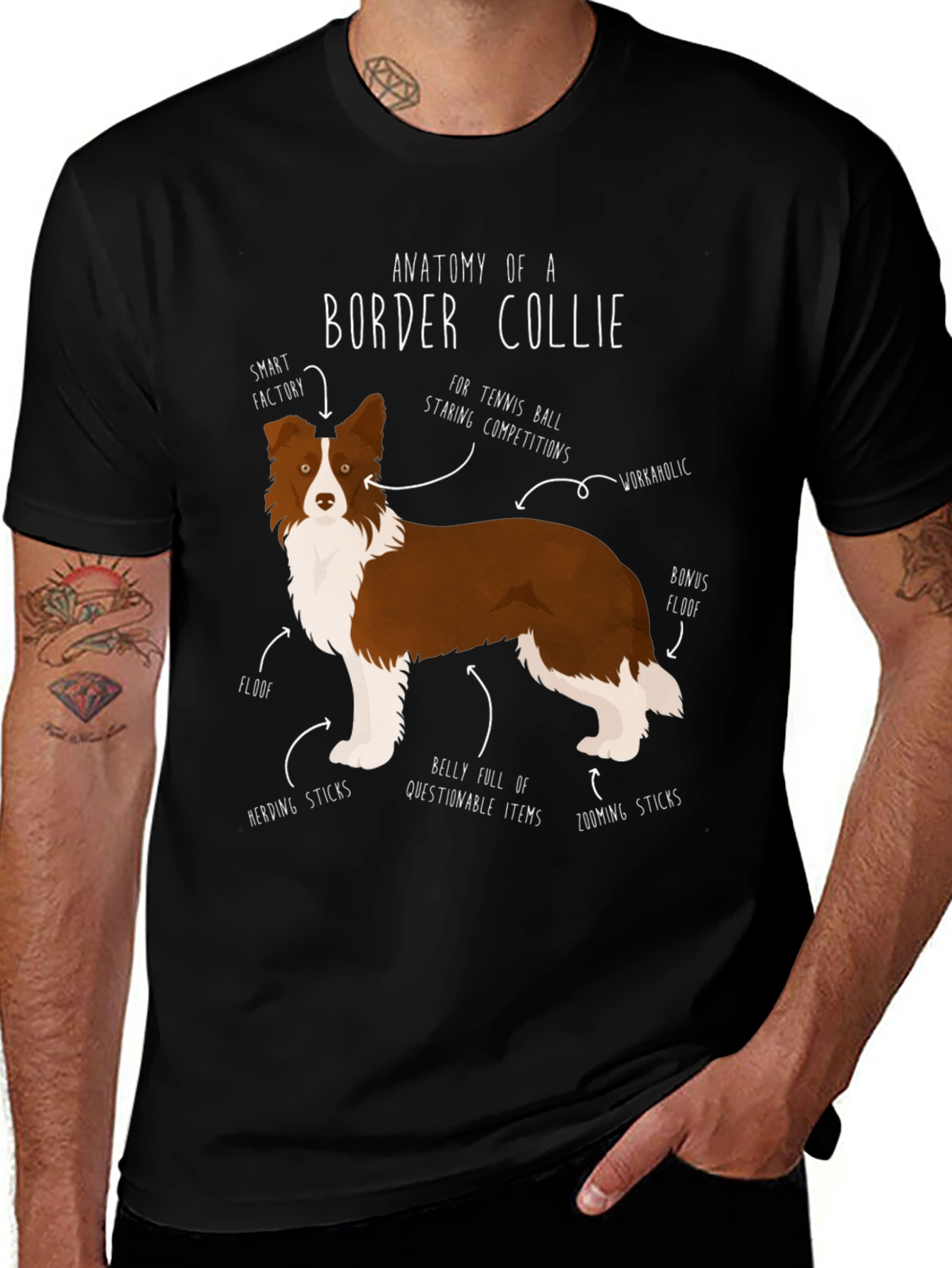 Anatomy of a Border Collie T-Shirt